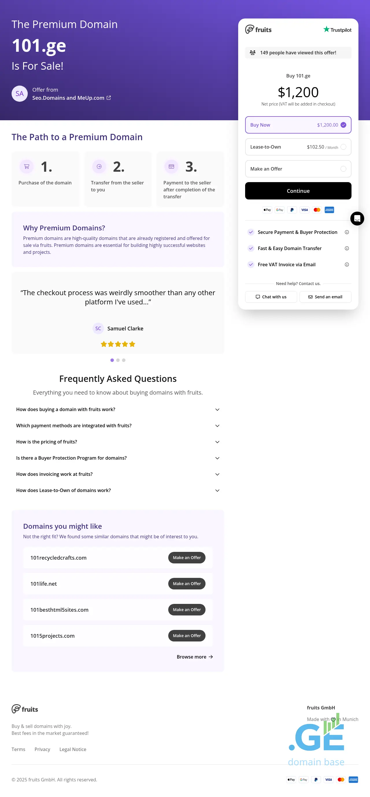 Screenshot of the site 101.ge