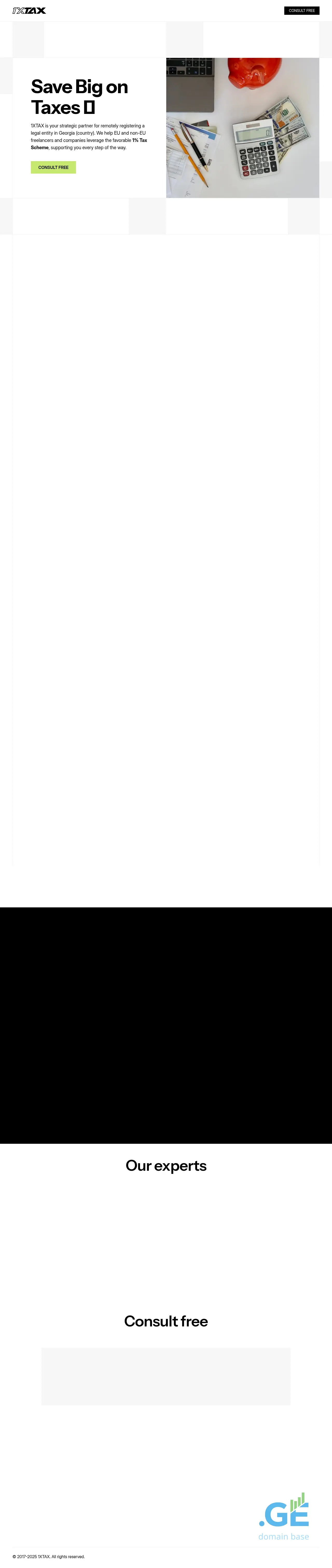 Screenshot of the site 1xtax.ge
