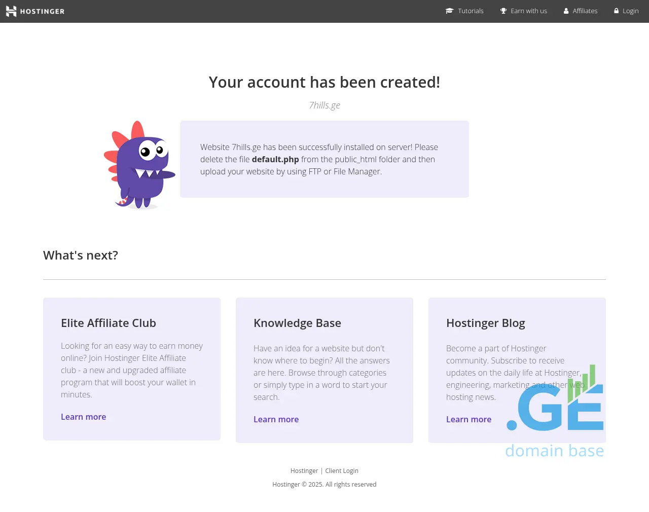 Screenshot of the site 7hills.ge
