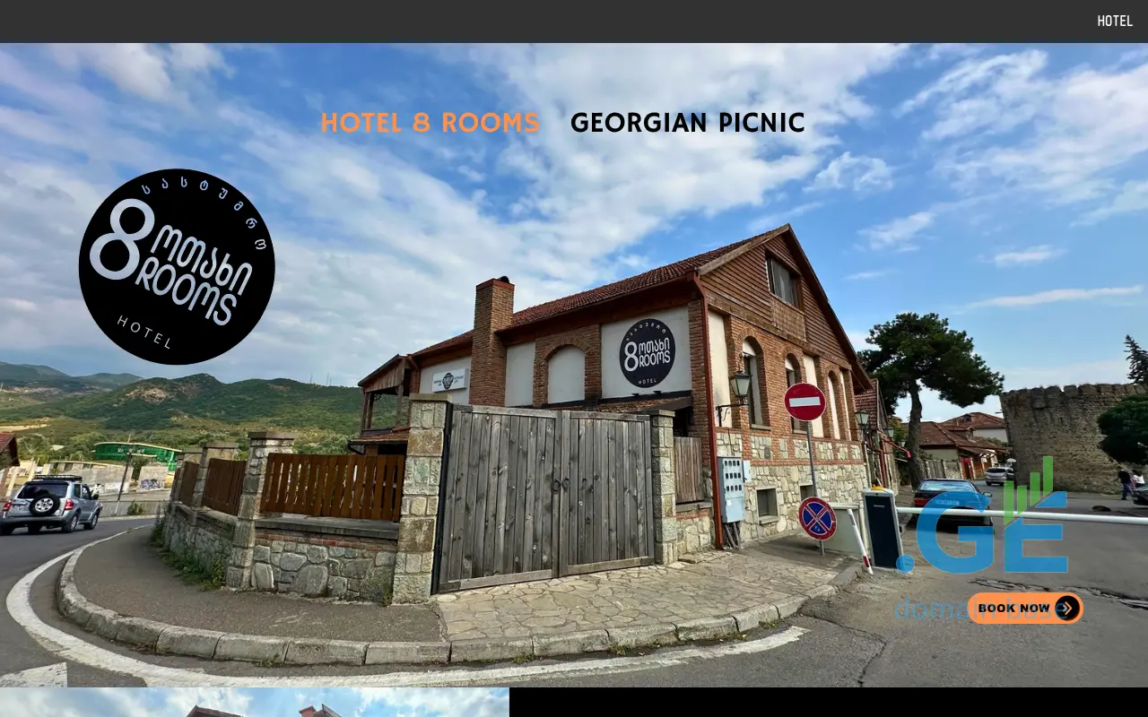 Screenshot of the site 8roomsmtskheta.ge