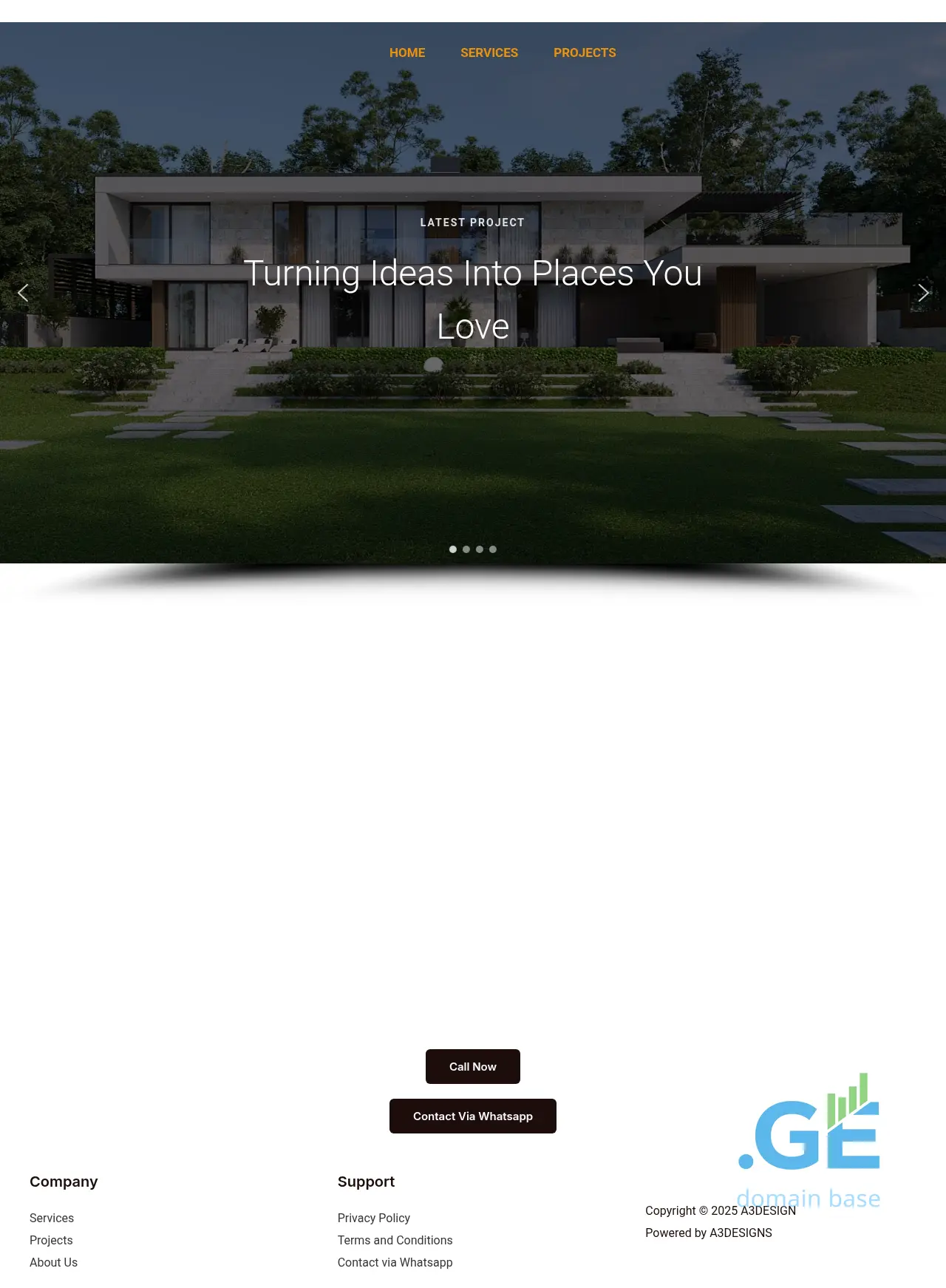 Screenshot of the site a3design.ge