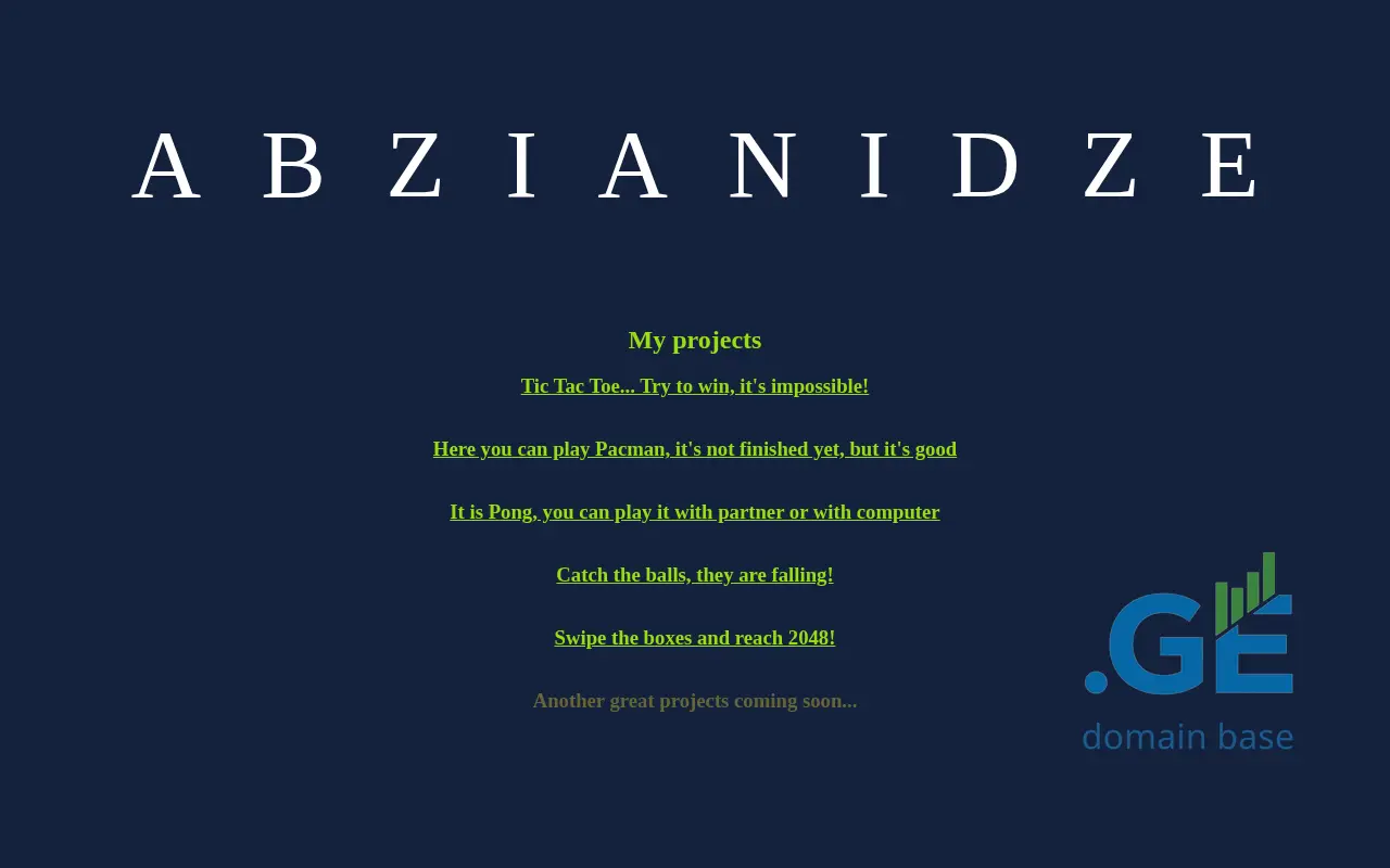 Screenshot of the site abzianidze.ge