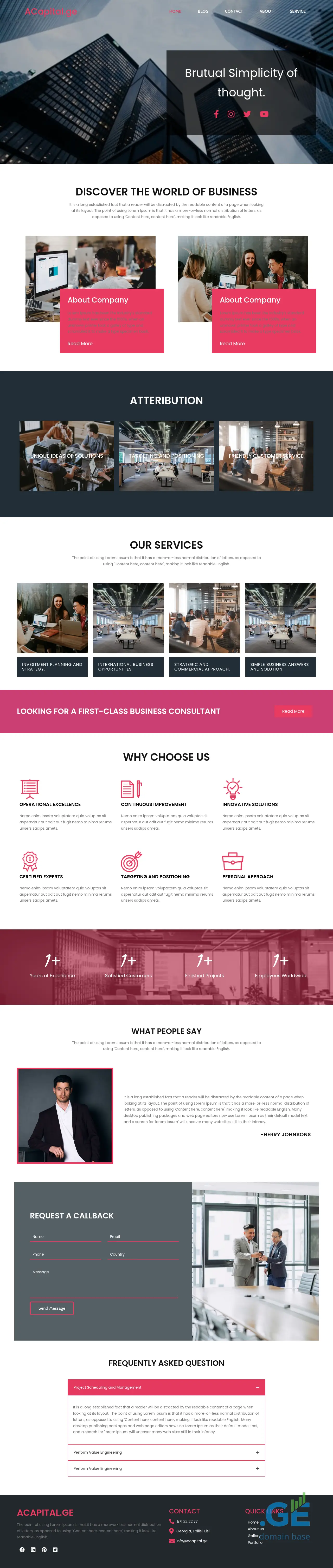 Screenshot of the site acapital.ge