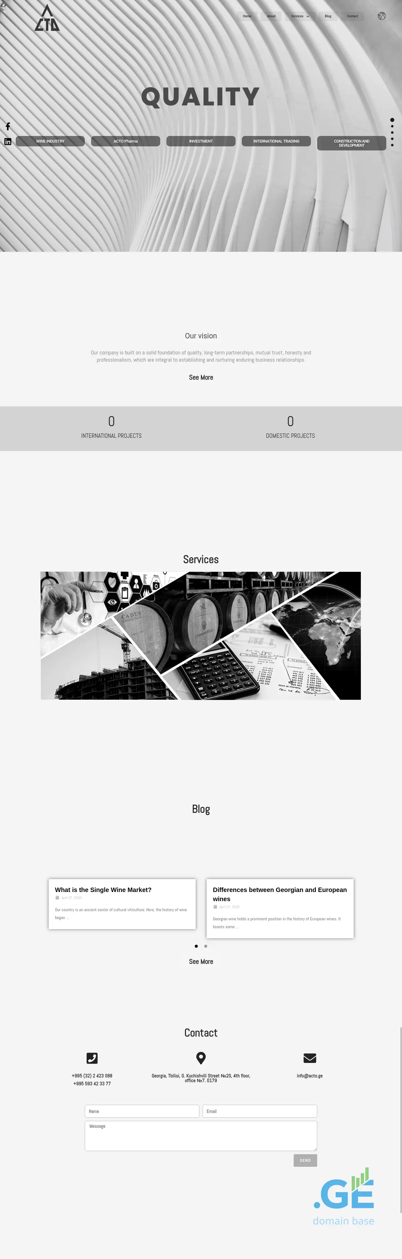 Screenshot of the site acto.ge