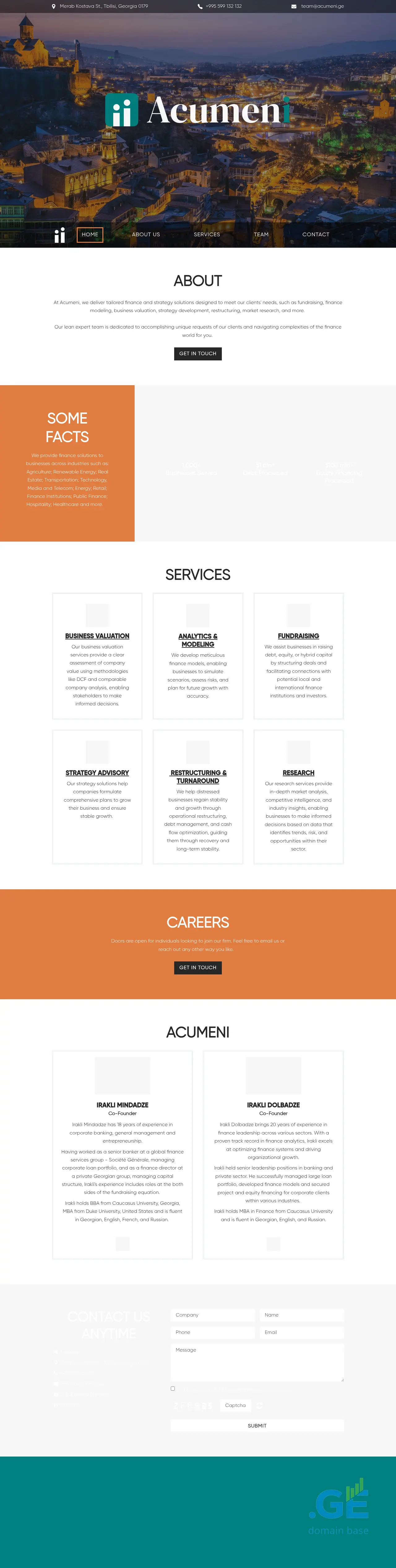 Screenshot of the site acumeni.ge