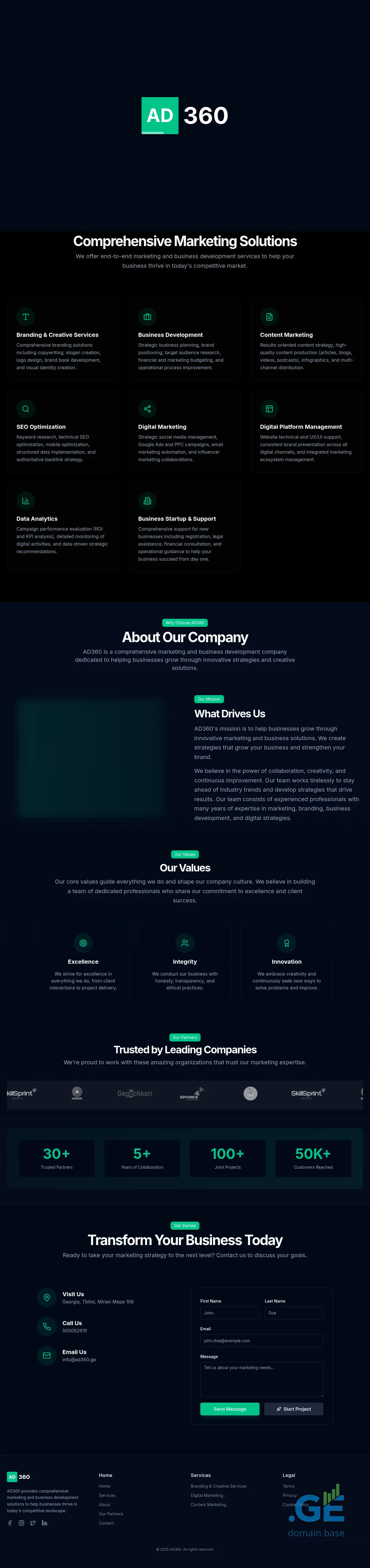 Screenshot of the site ad360.ge