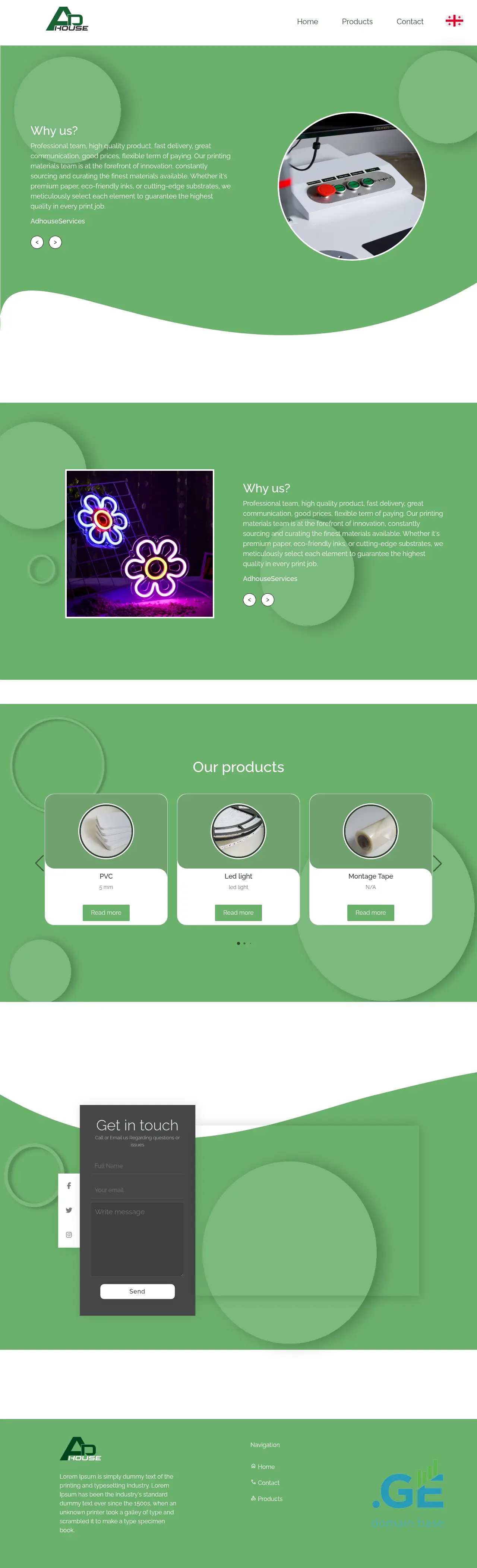 Screenshot of the site adhouse.ge
