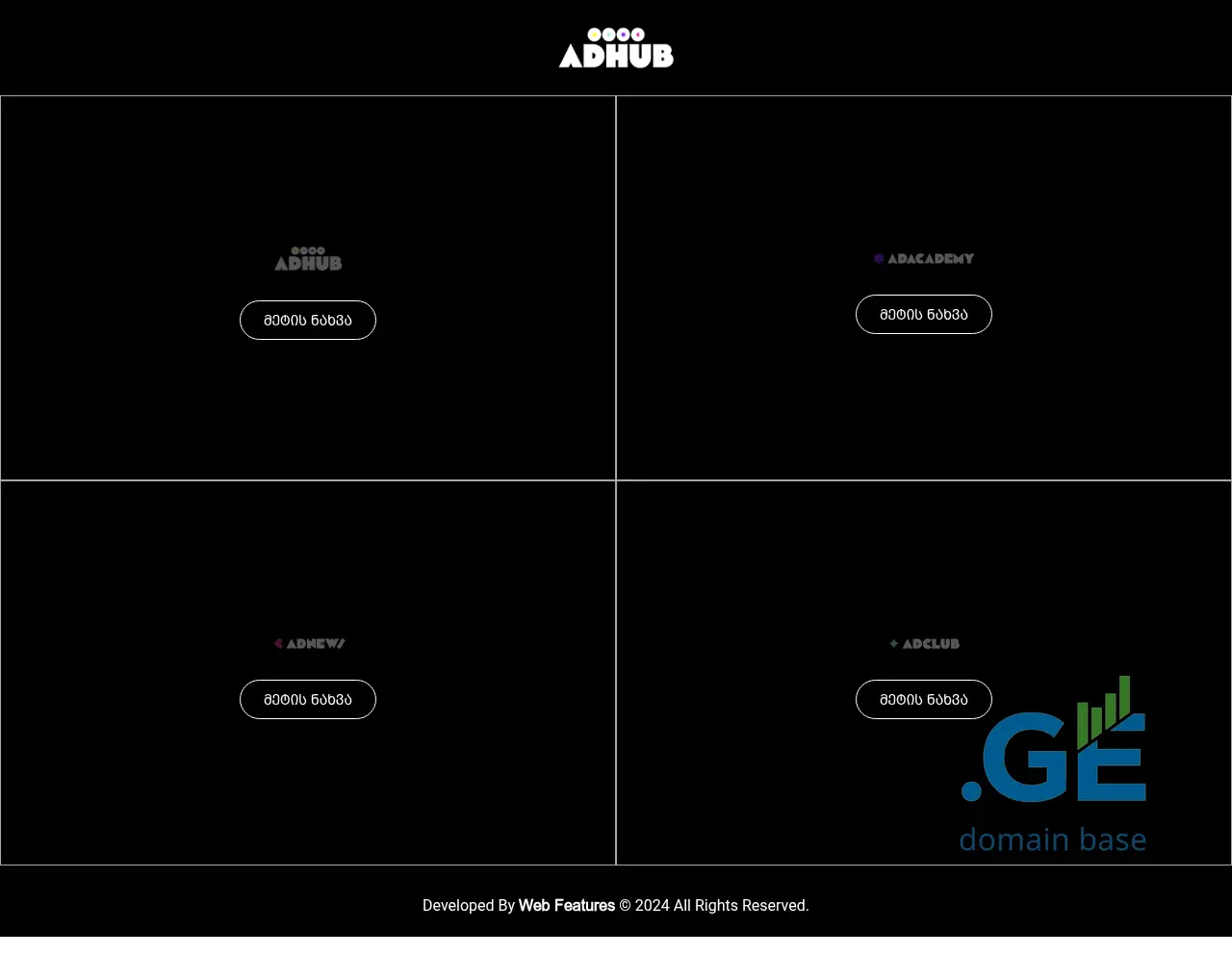 Screenshot of the site adhub.ge