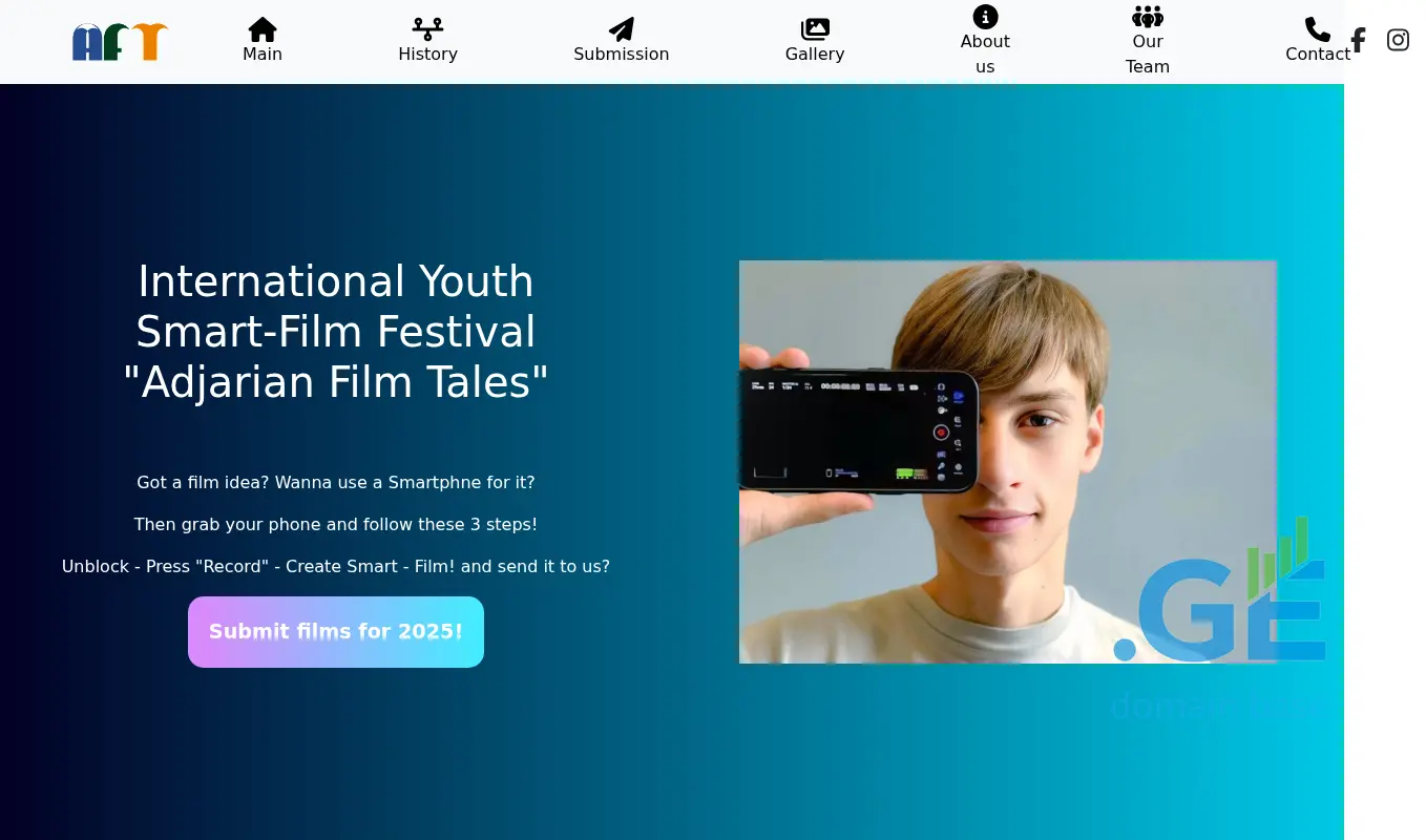 Screenshot of the site adjarianfilmtales.ge