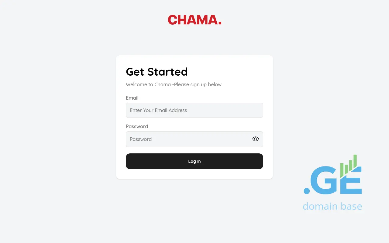 Screenshot of the site adminchama.ge
