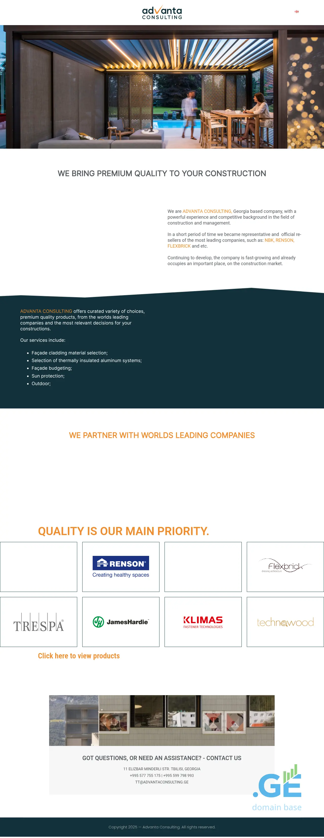 Screenshot of the site advantaconsulting.ge