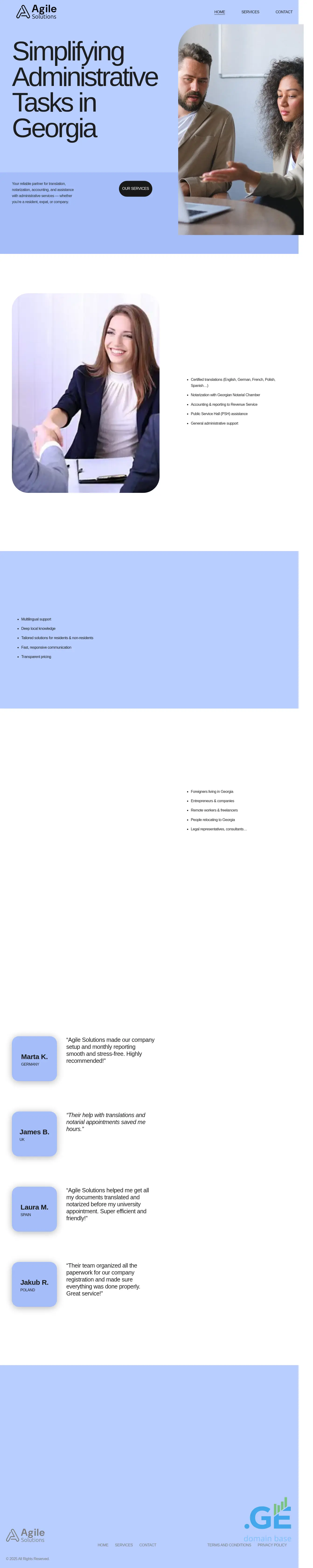 Screenshot of the site agilesolutions.ge