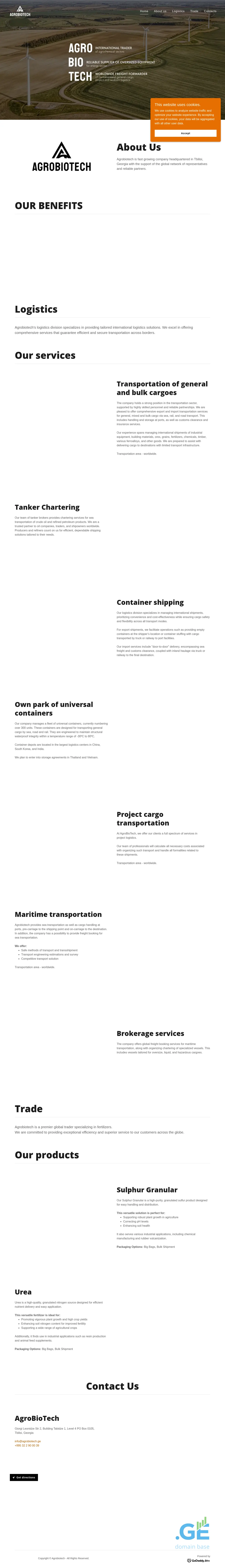 Screenshot of the site agrobiotech.ge