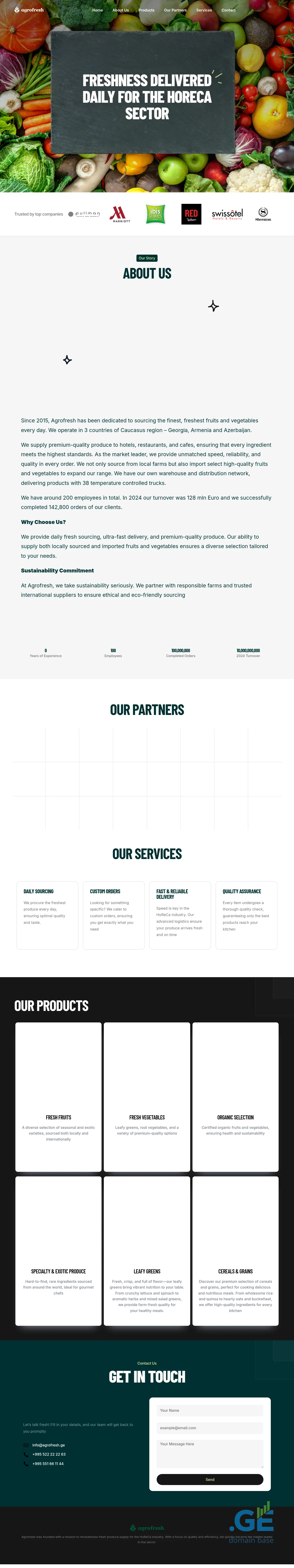 Screenshot of the site agrofresh.ge