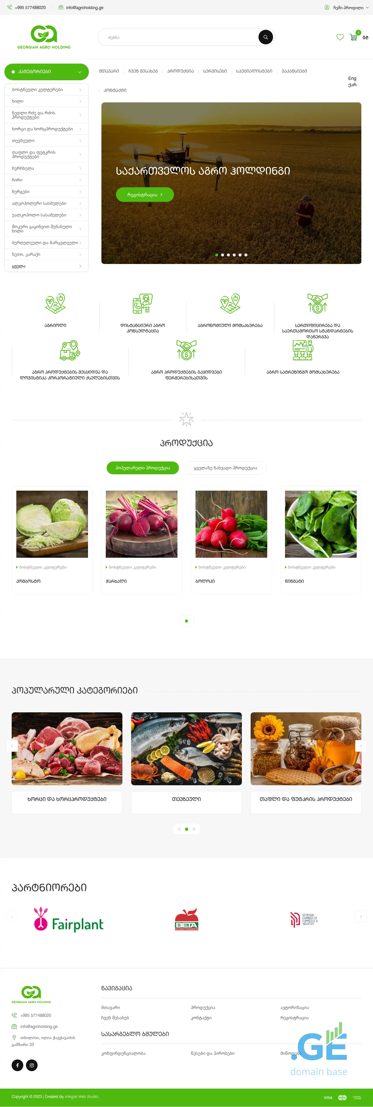 Screenshot of the site agroholding.ge