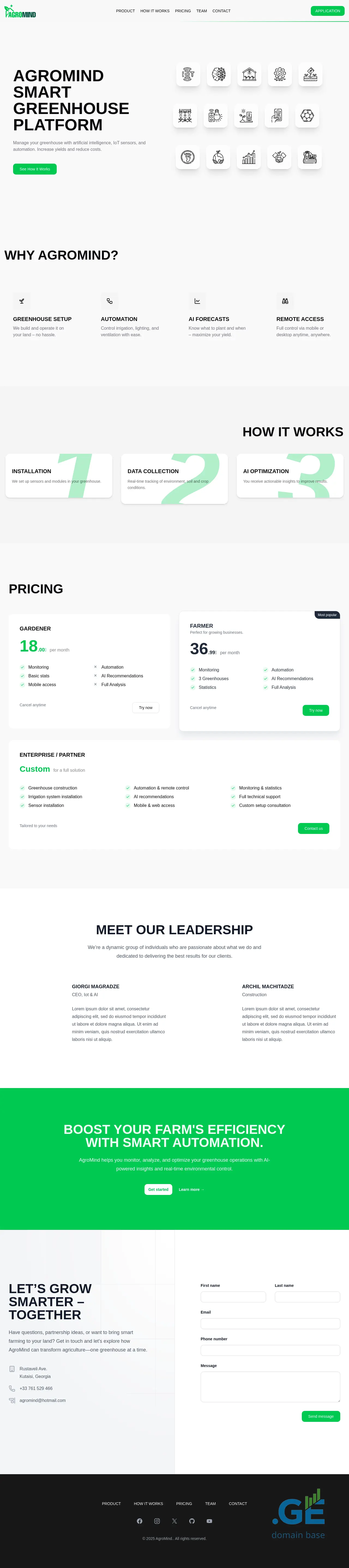 Screenshot of the site agromind.ge
