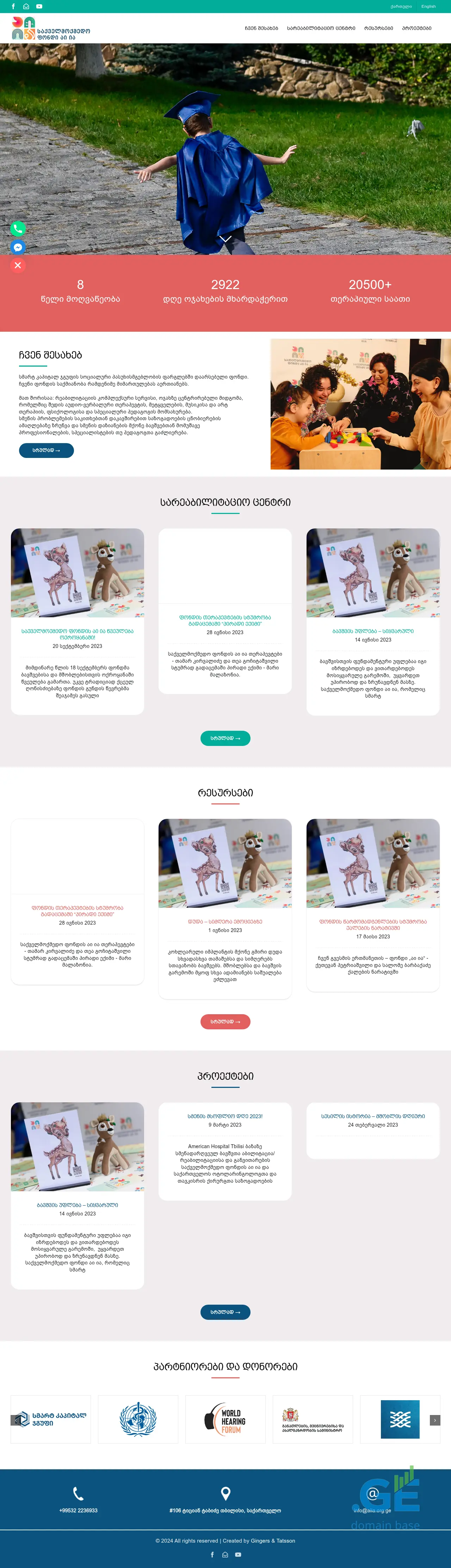 Screenshot of the site aiia.org.ge