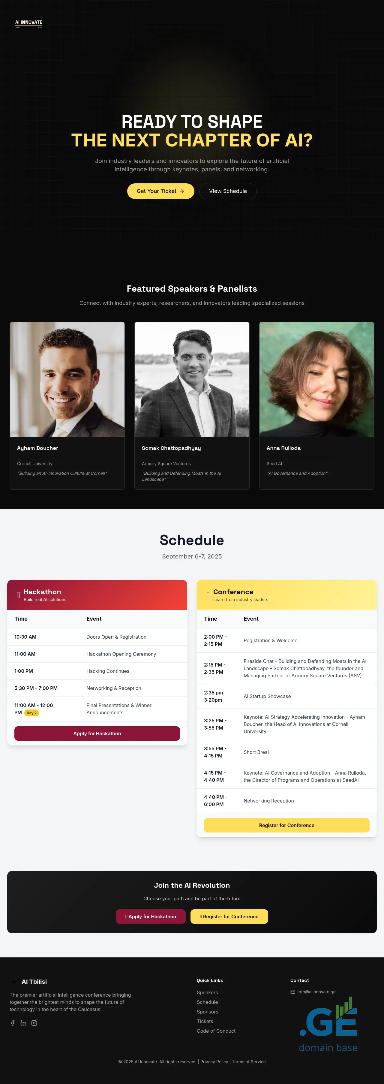 Screenshot of the site aiinnovate.ge