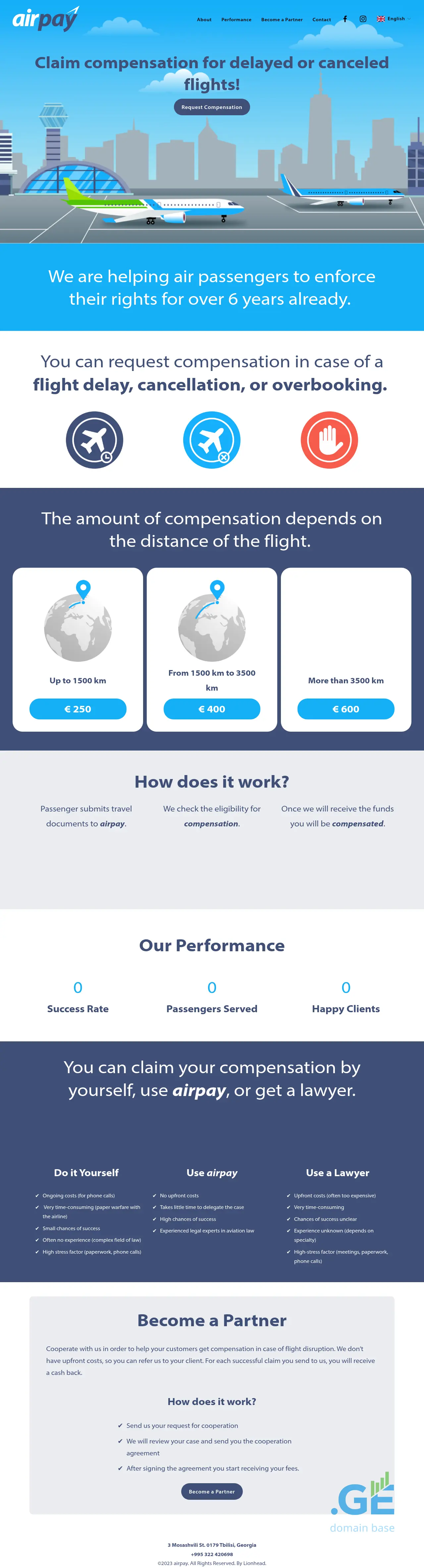 Screenshot of the site airpay.ge