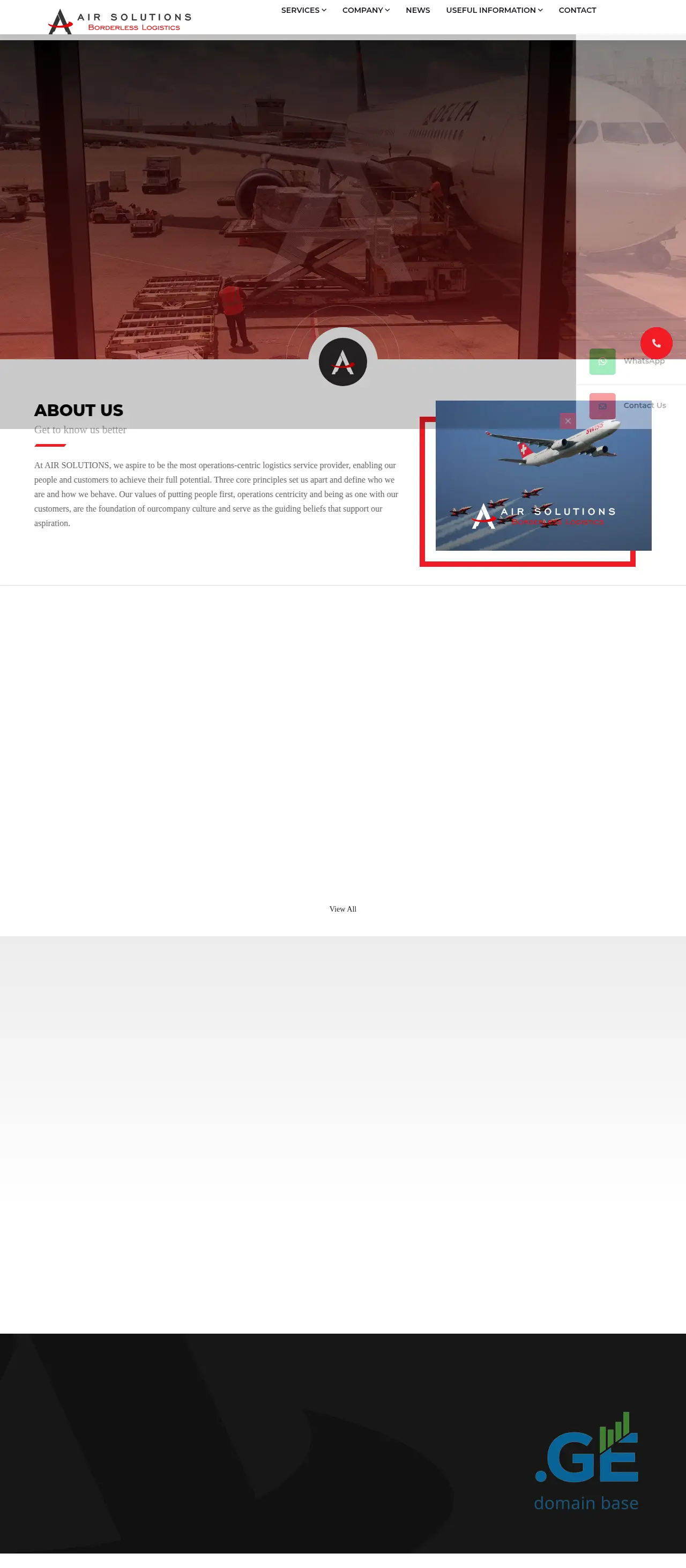 Screenshot of the site airsolutions.ge