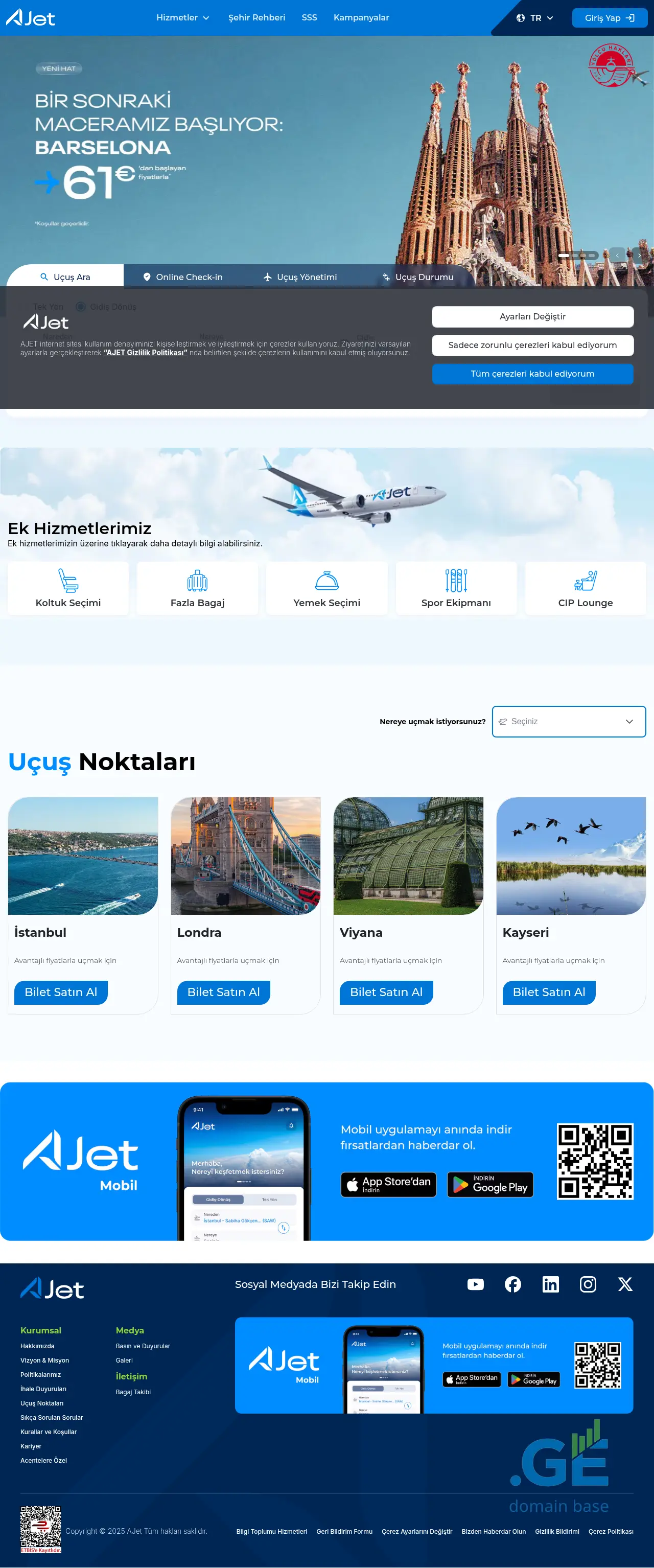 Screenshot of the site ajet.ge