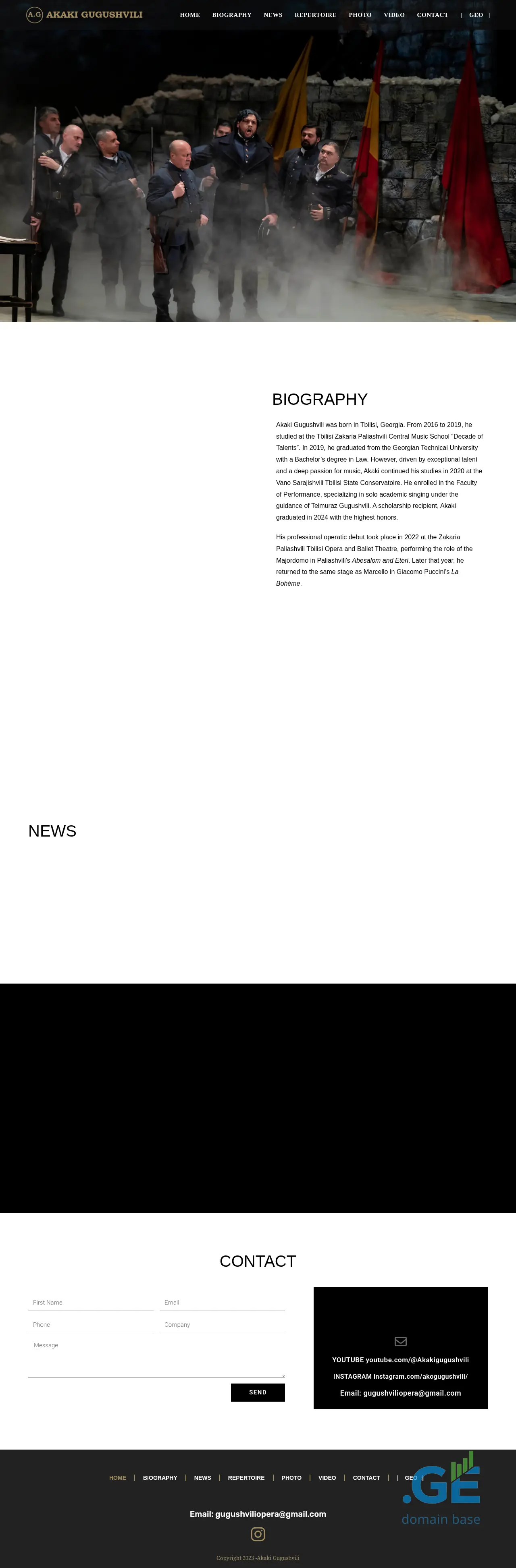 Screenshot of the site akakigugushvili.ge