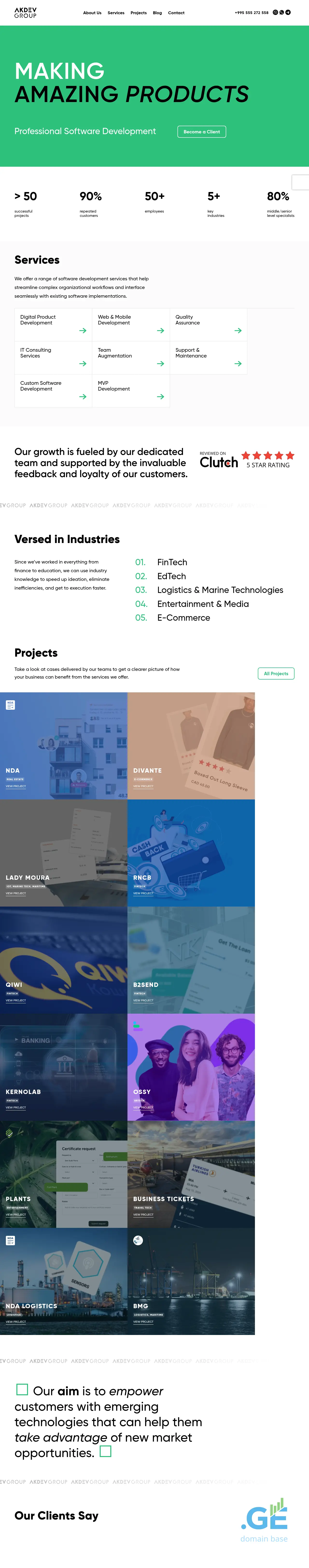 Screenshot of the site akdev.ge