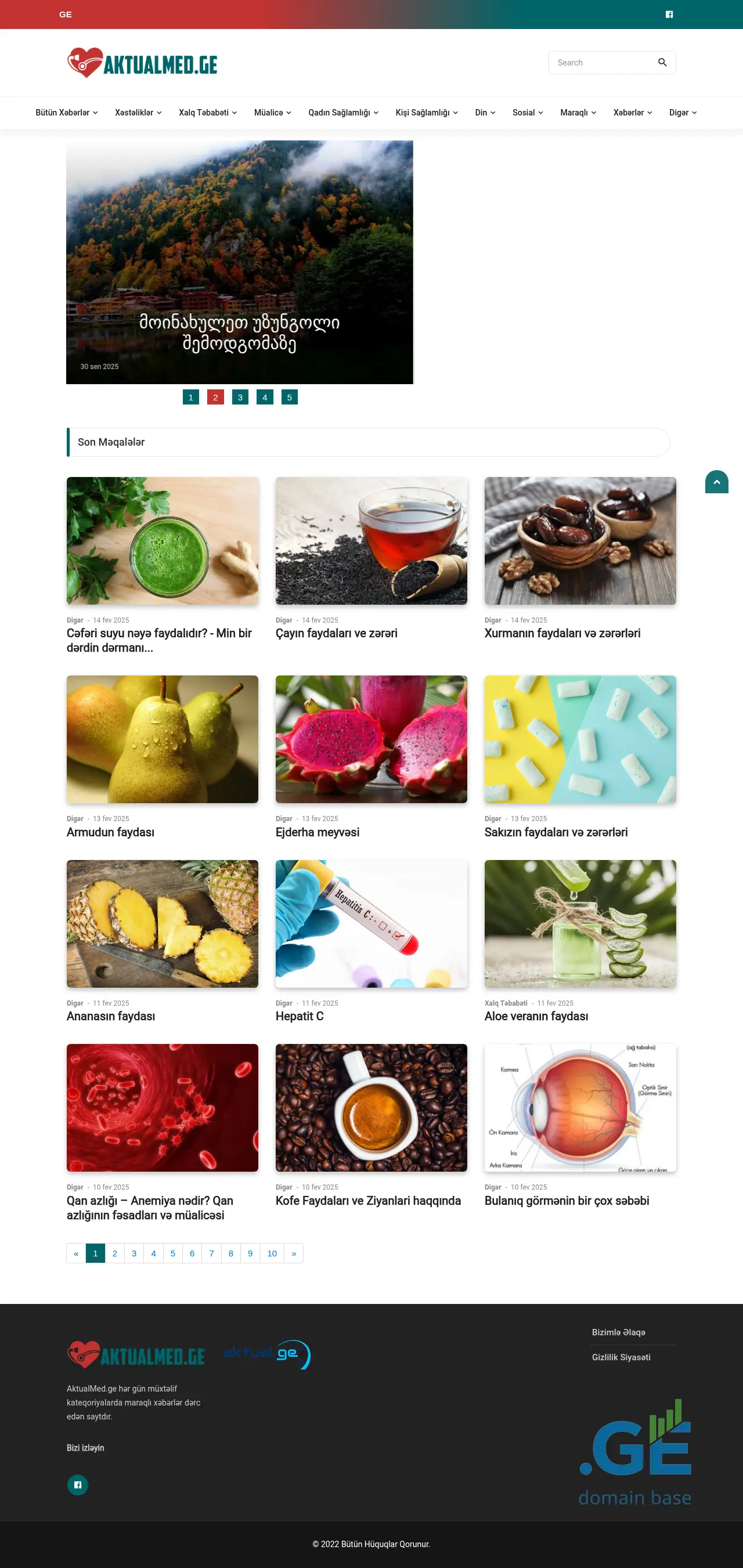 Screenshot of the site aktualmed.ge
