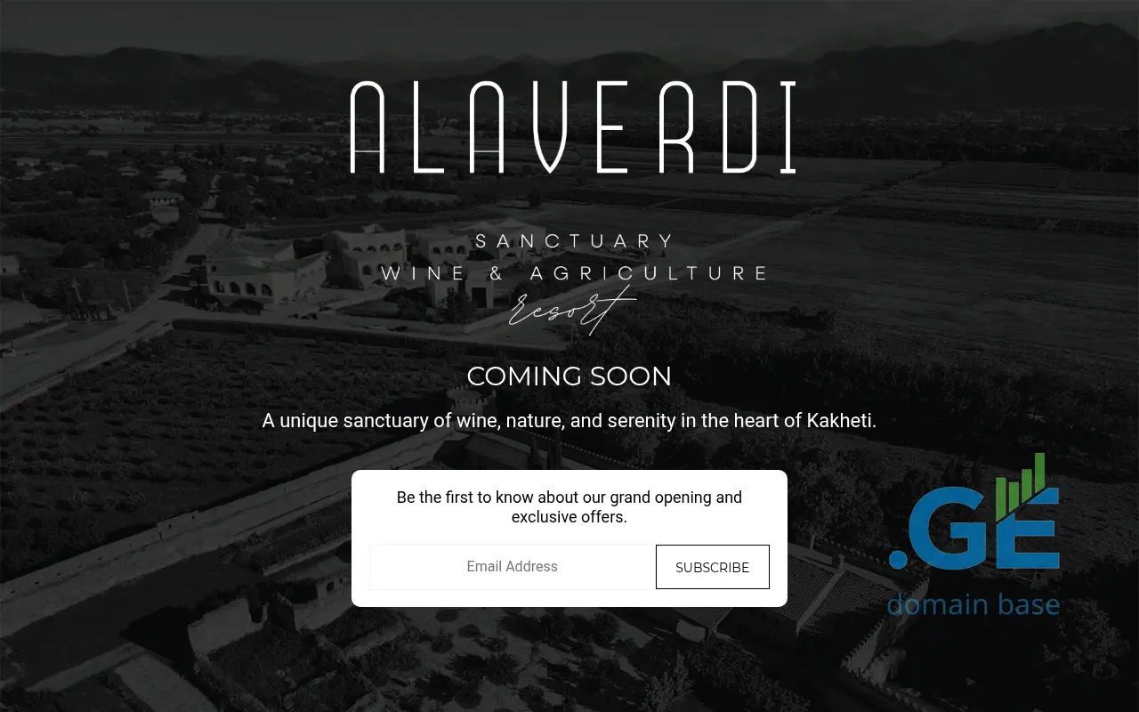 Screenshot of the site alaverdiresort.ge