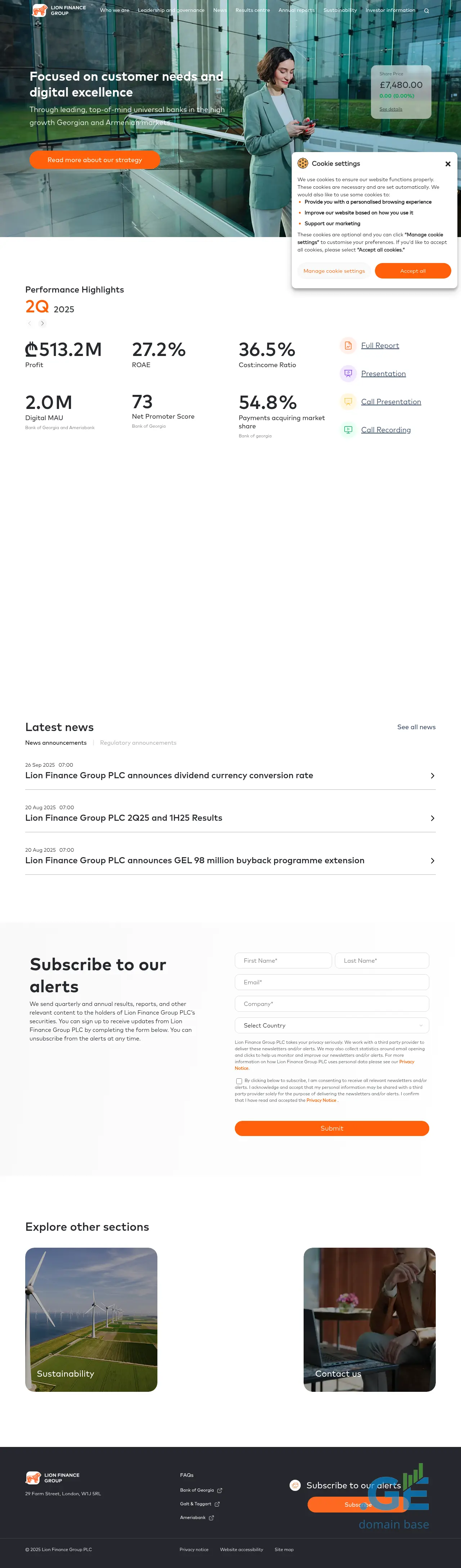 Screenshot of the site alionigroup.ge