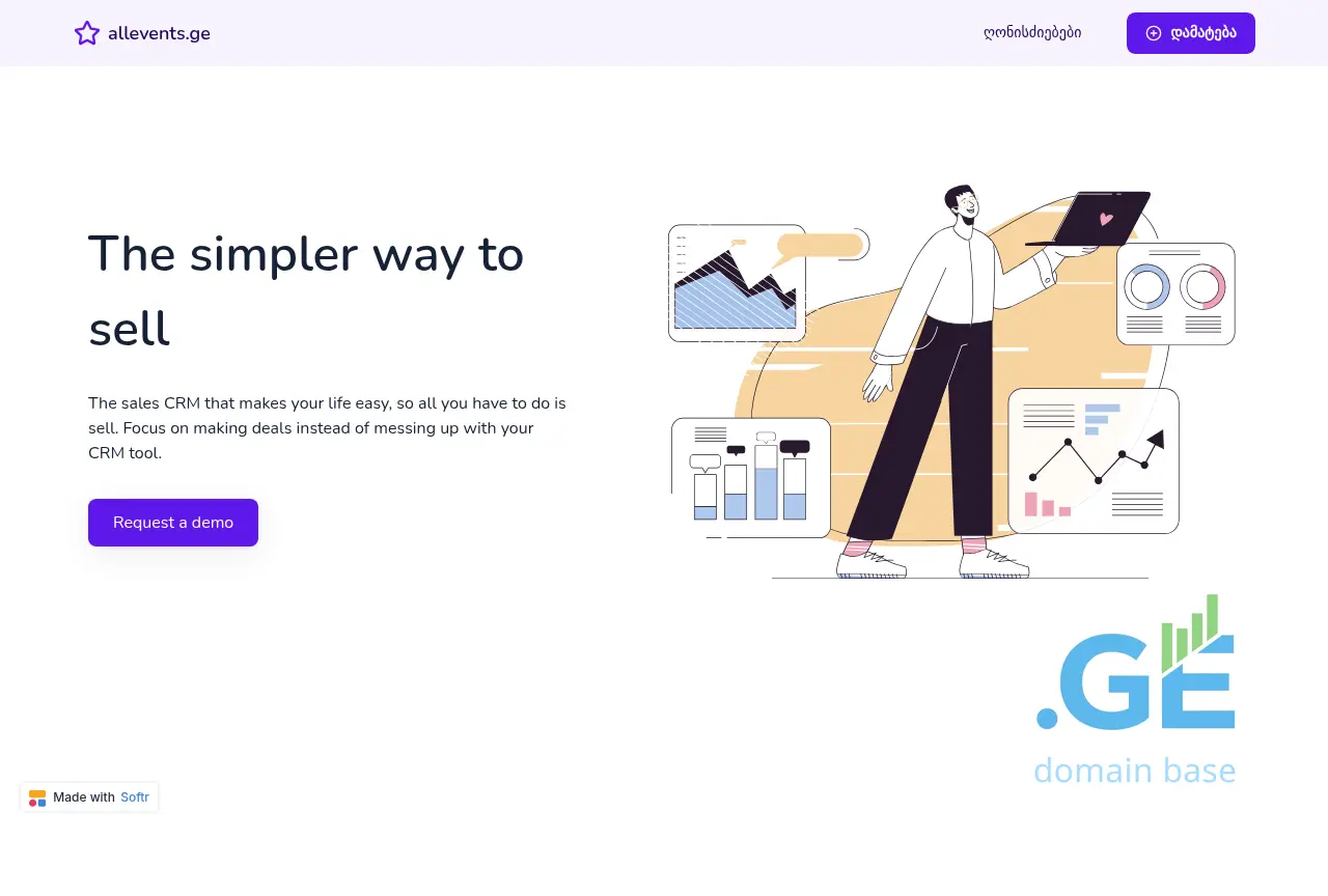 Screenshot of the site allevents.ge