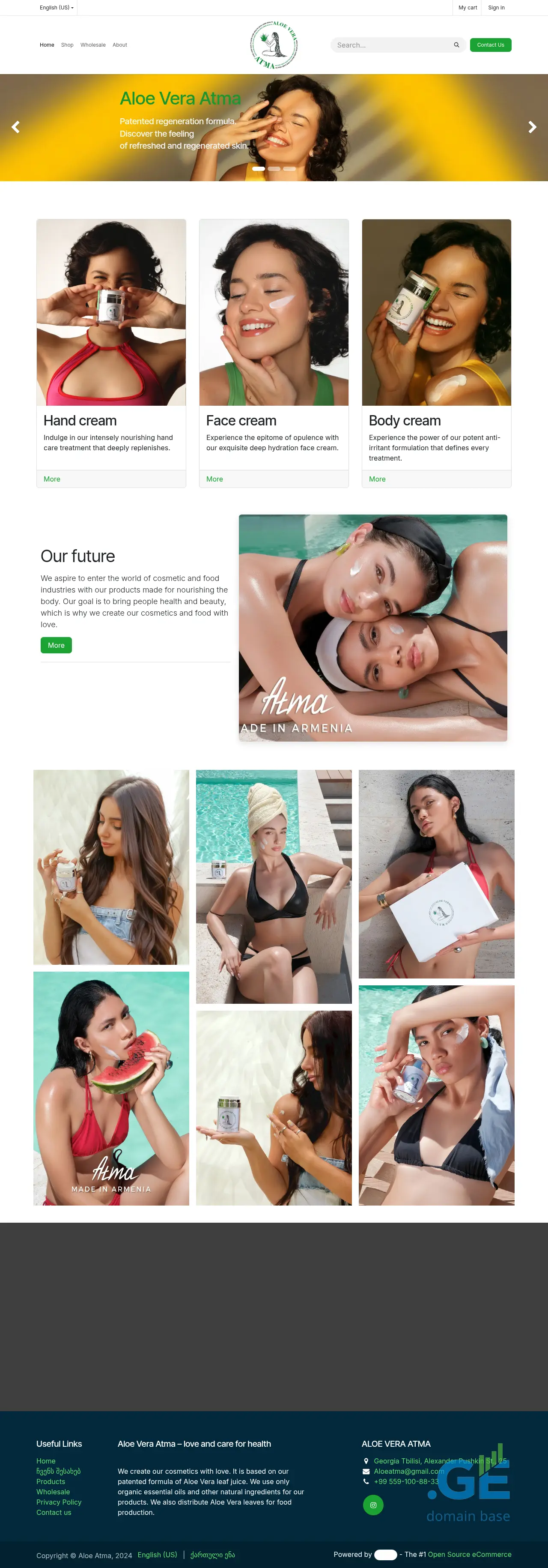 Screenshot of the site aloeatma.ge