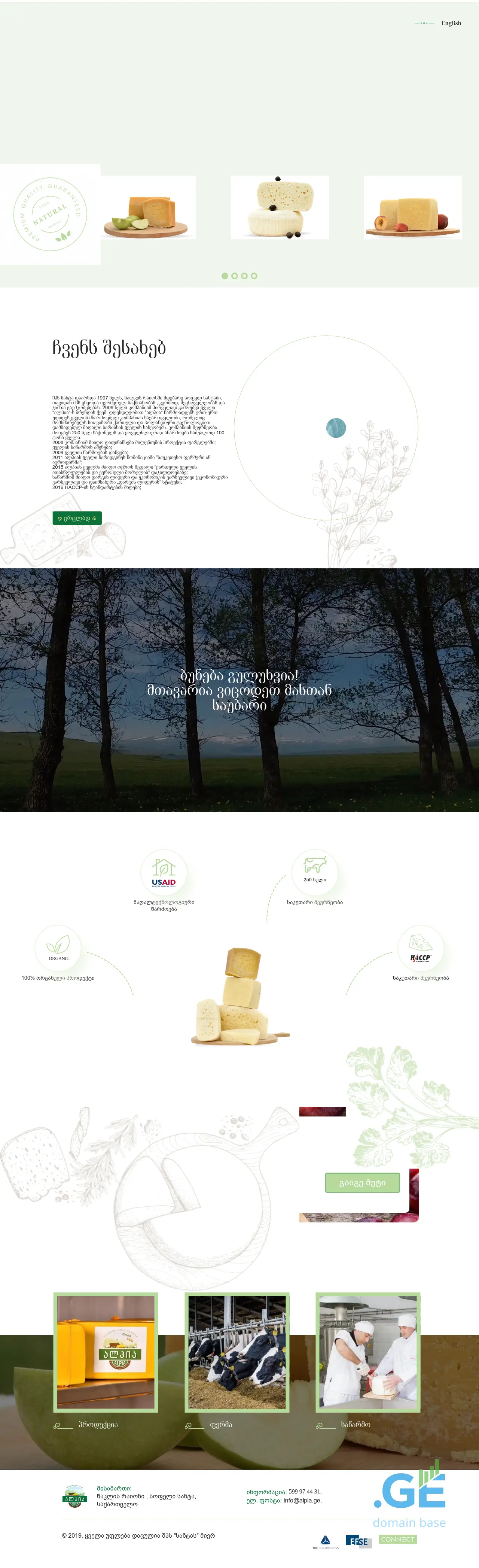 Screenshot of the site alpia.ge