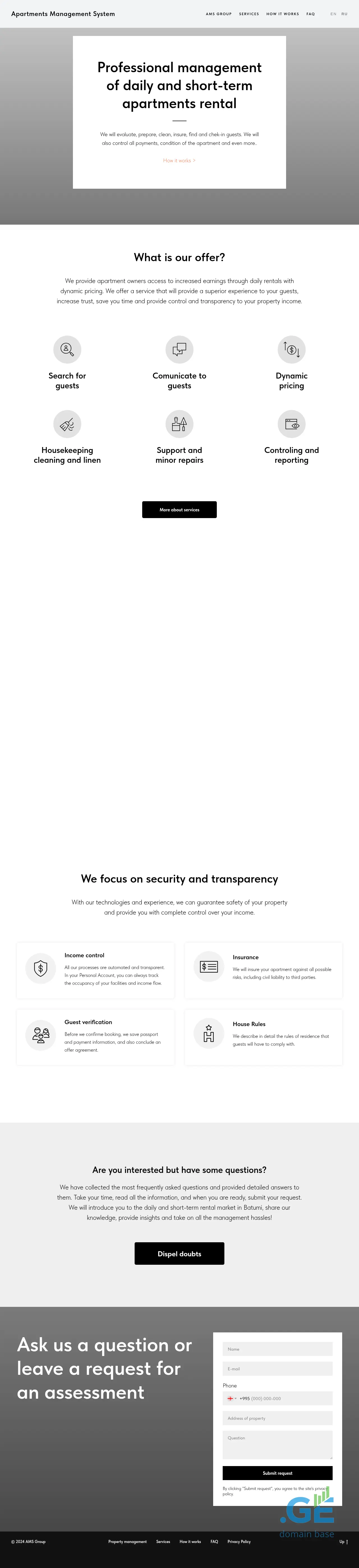 Screenshot of the site amsgroup.ge