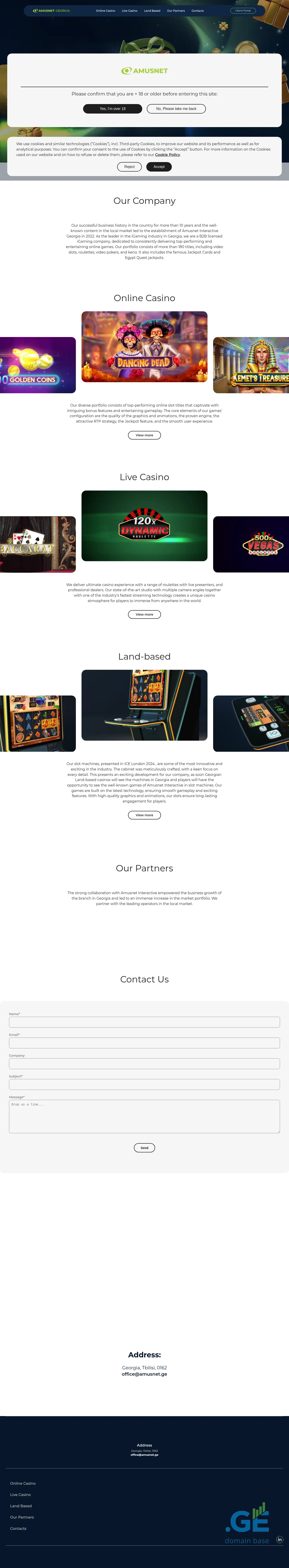 Screenshot of the site amusnet-interactive.ge