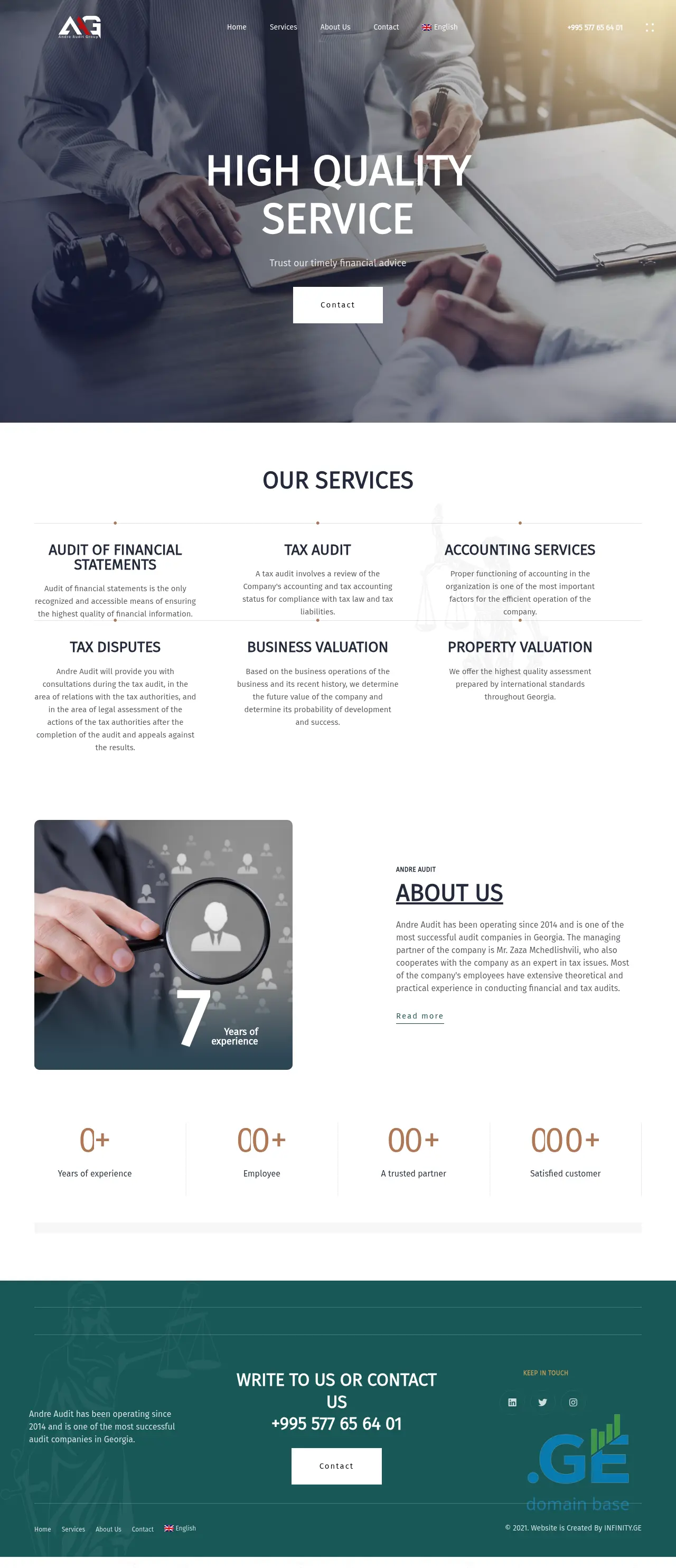 Screenshot of the site andreaudit.ge