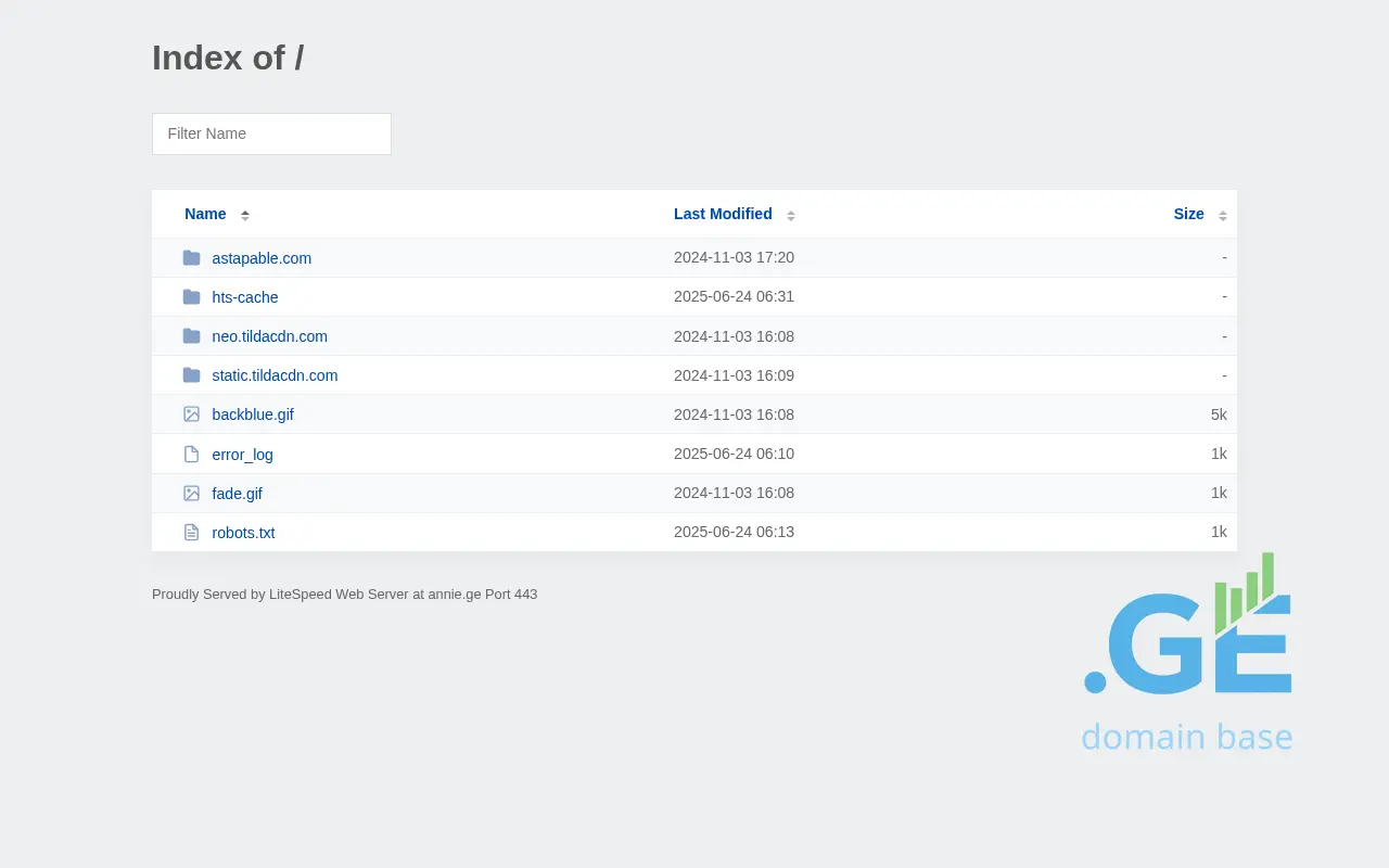 Screenshot of the site annie.ge