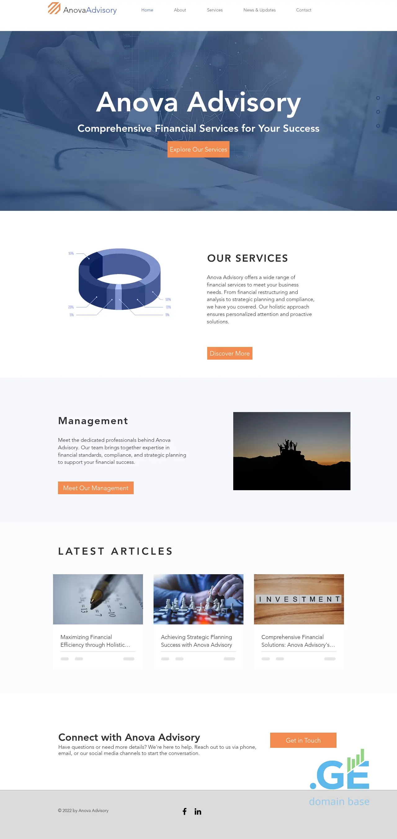Screenshot of the site anovaadvisory.ge