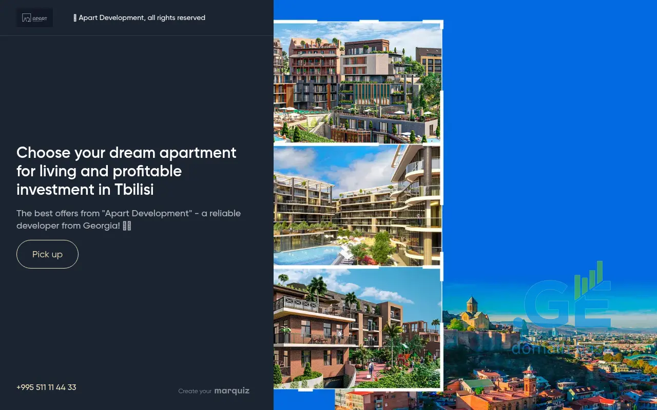 Screenshot of the site apartdevelopment.ge