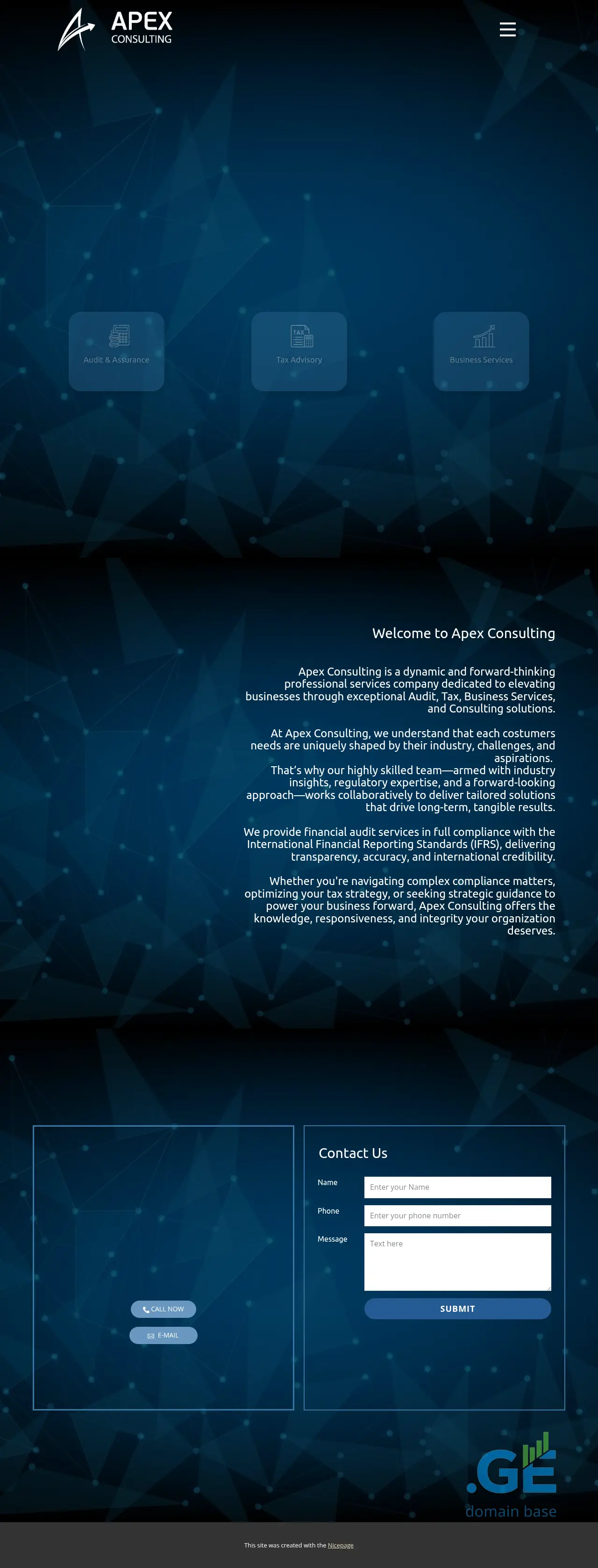 Screenshot of the site apexc.ge