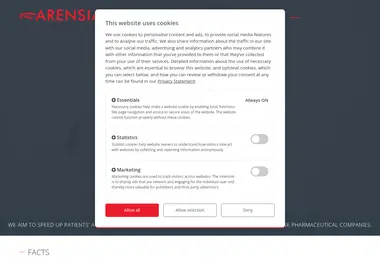 Screenshot of arensia-em.ge