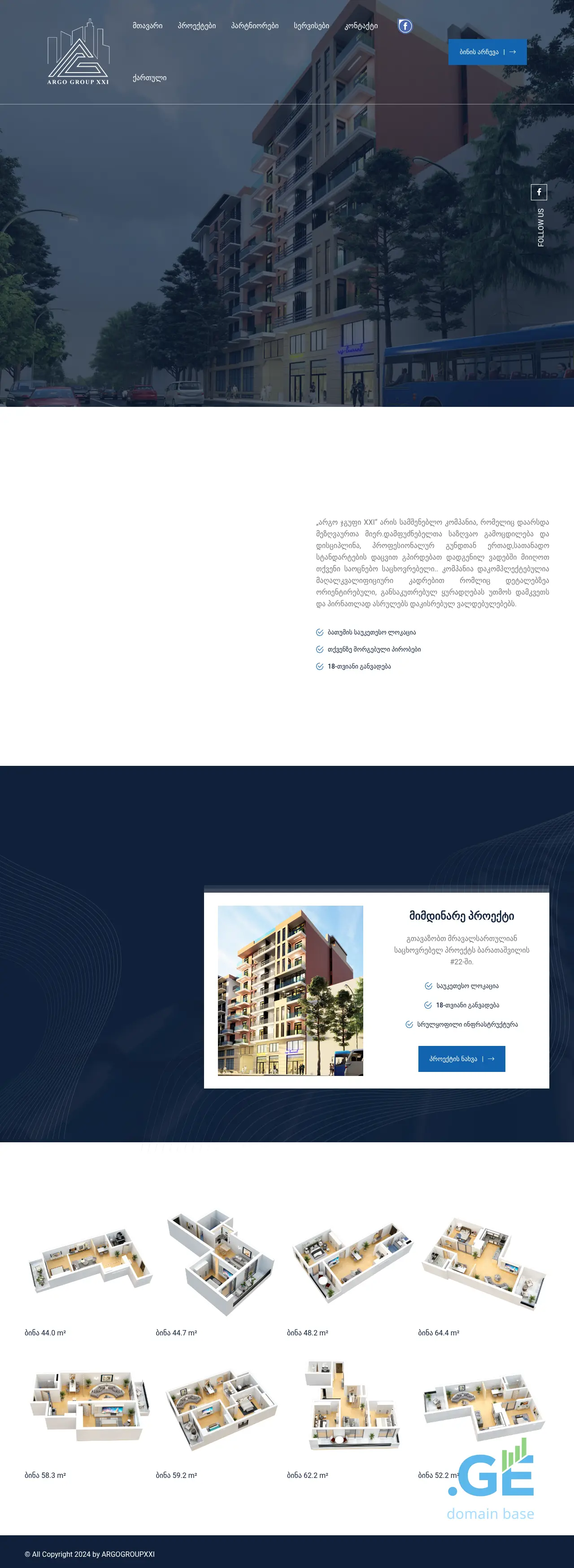 Screenshot of the site argogroup21.ge
