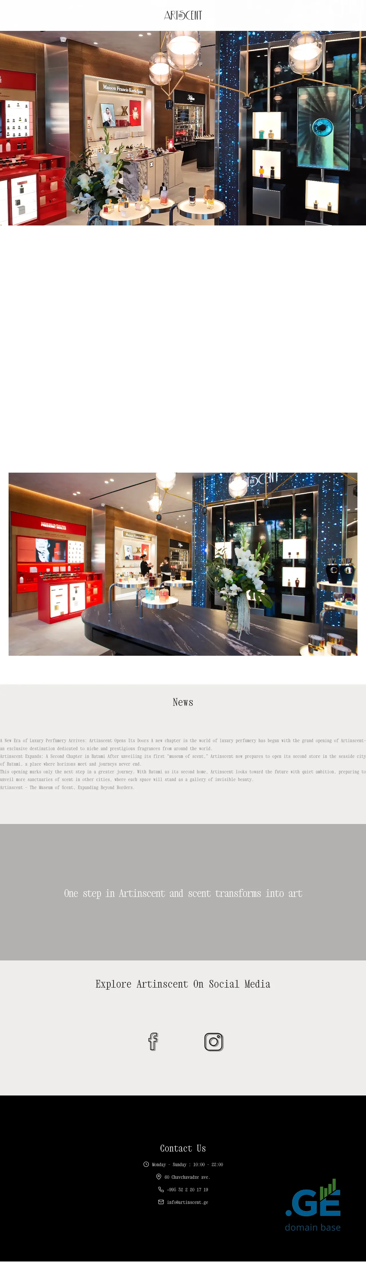 Screenshot of the site artinscent.ge