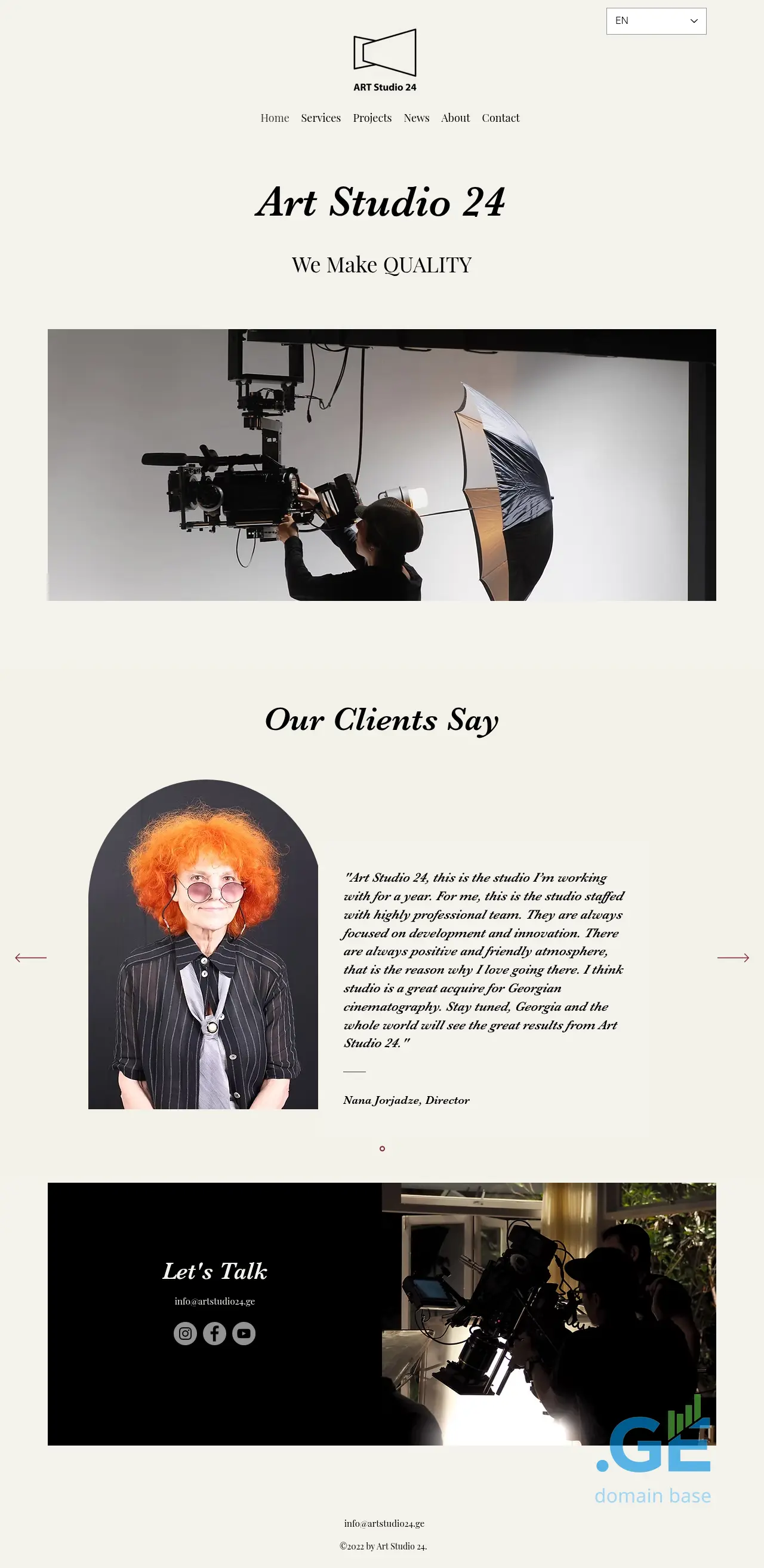 Screenshot of the site artstudio24.ge