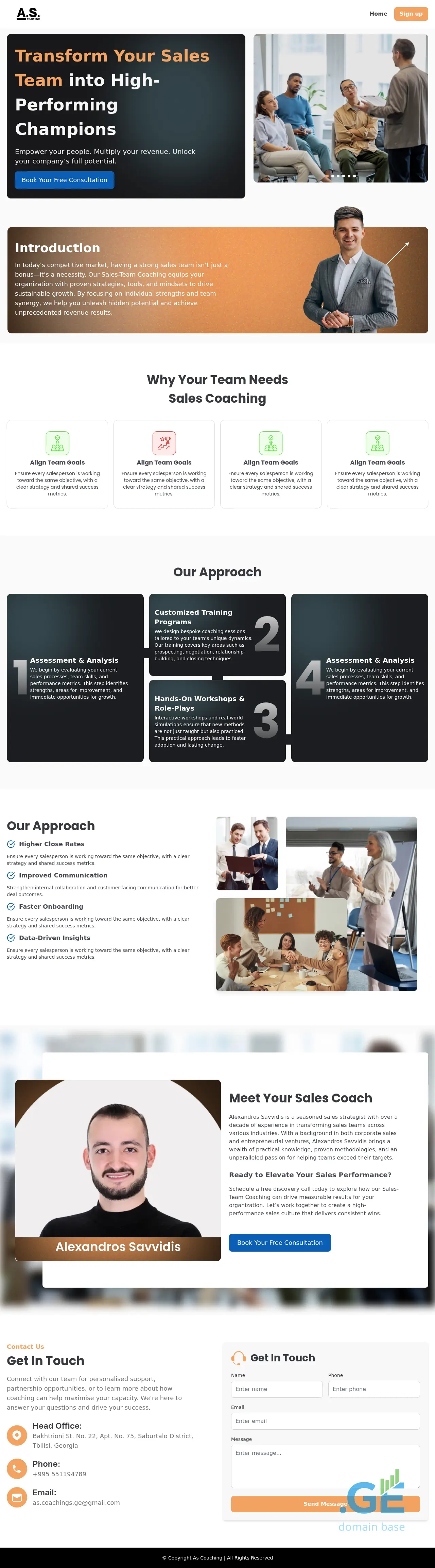 Screenshot of the site as-coachings.ge