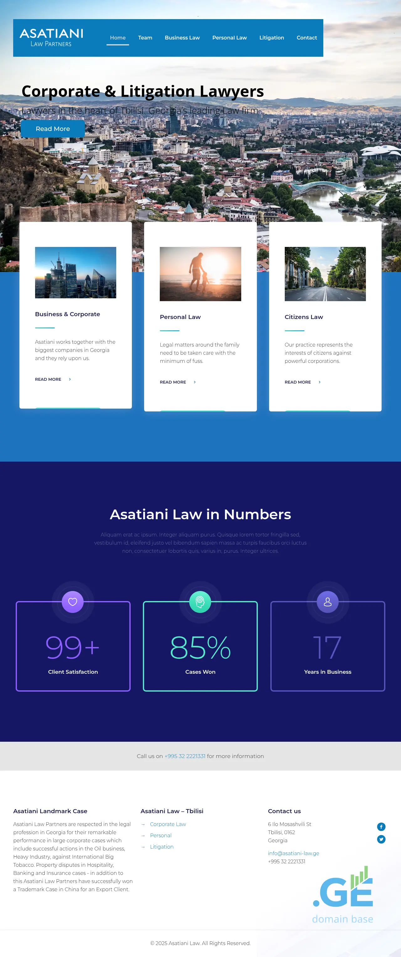 Screenshot of the site asatianilaw.ge