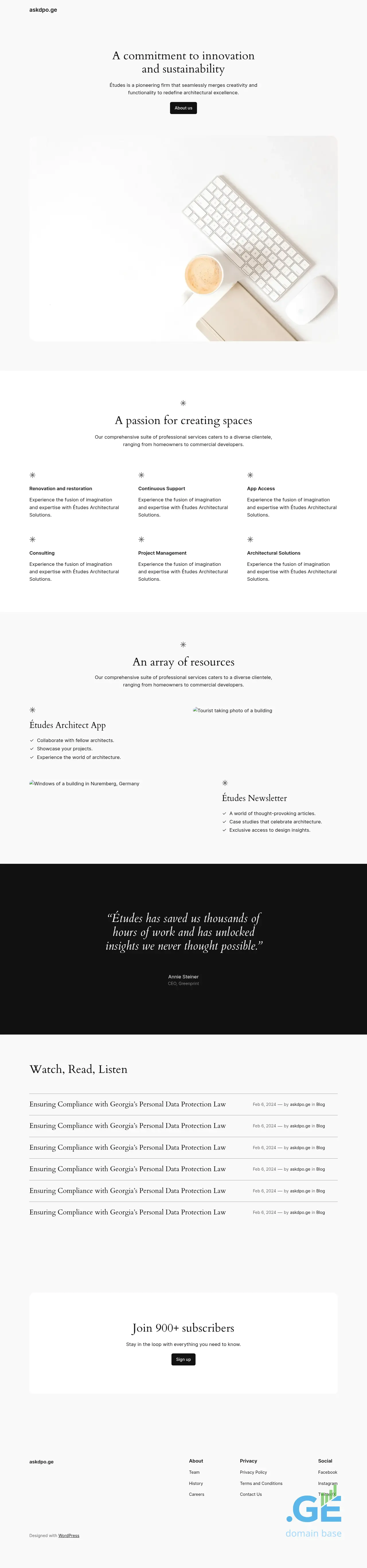 Screenshot of the site askdpo.ge