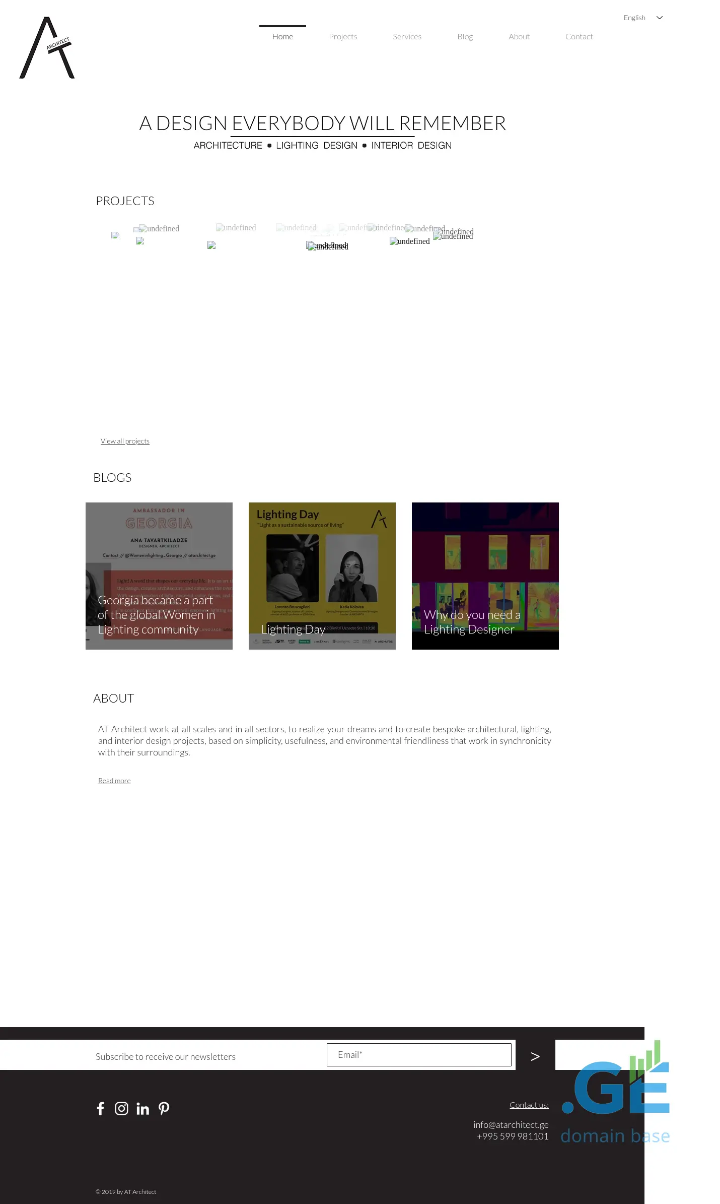 Screenshot of the site atarchitect.ge