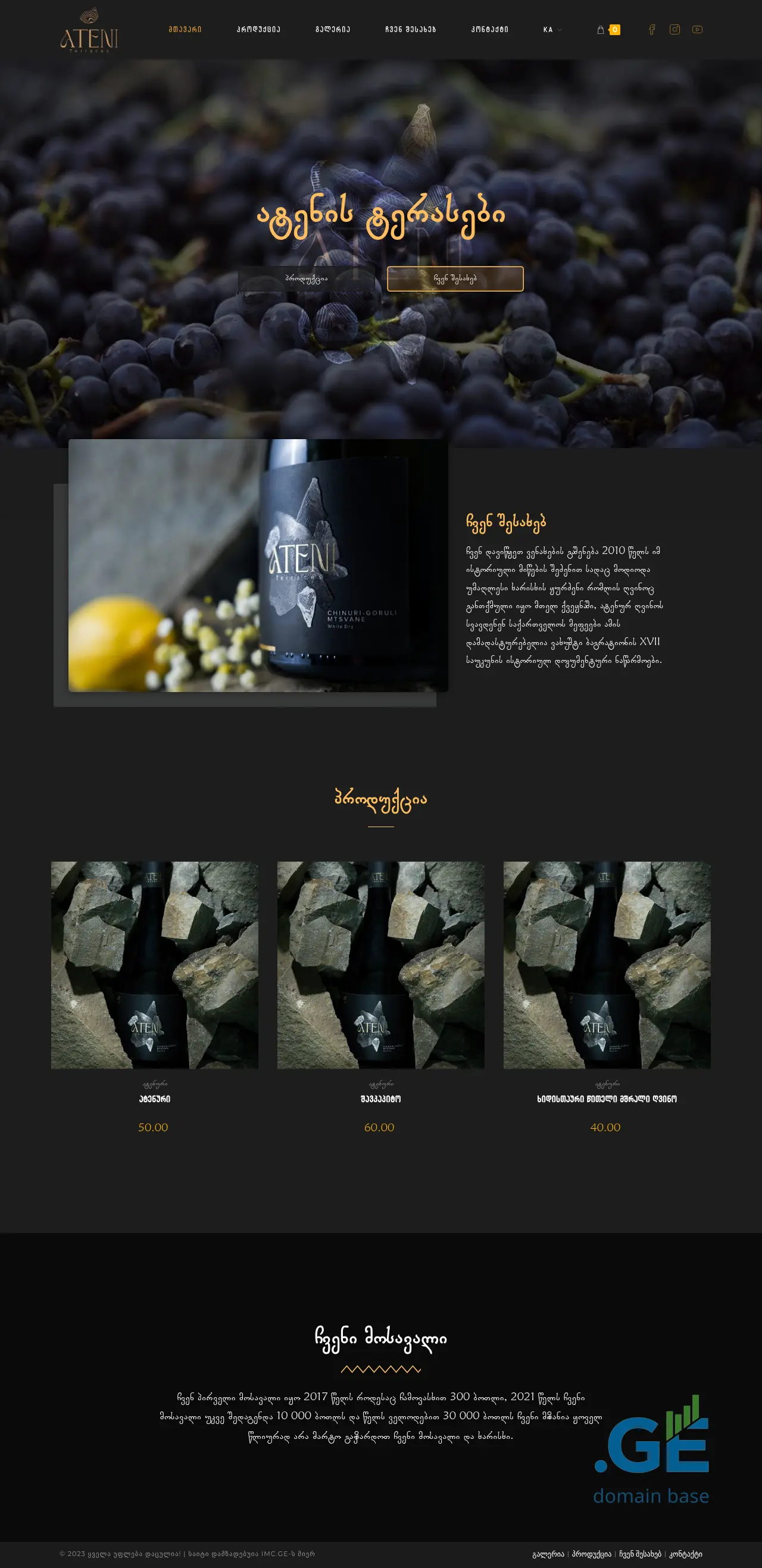 Screenshot of the site ateni.ge