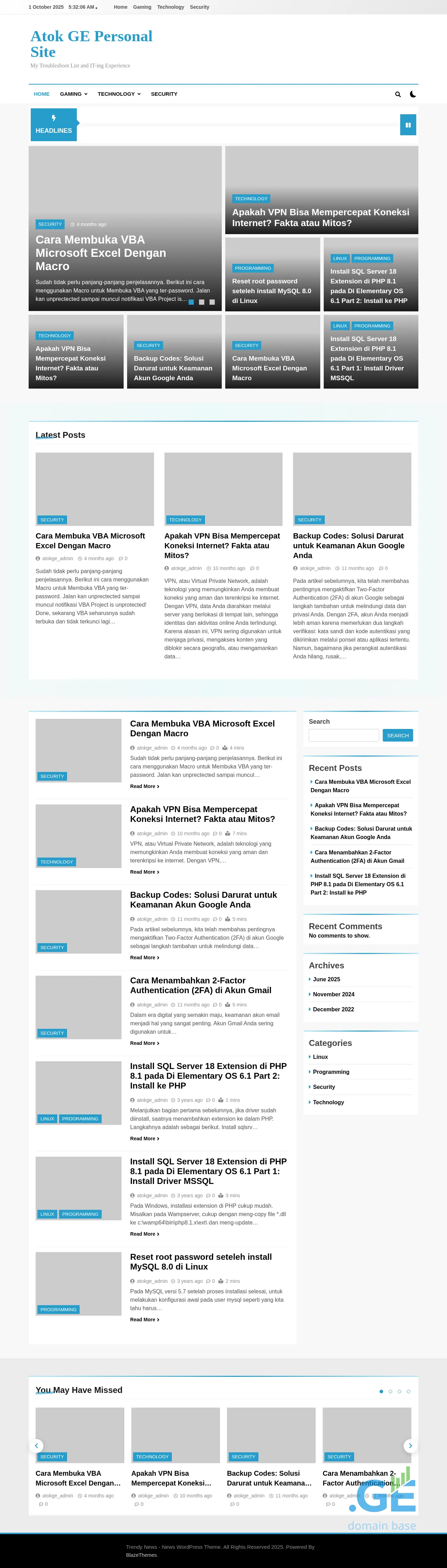 Screenshot of the site atok.ge